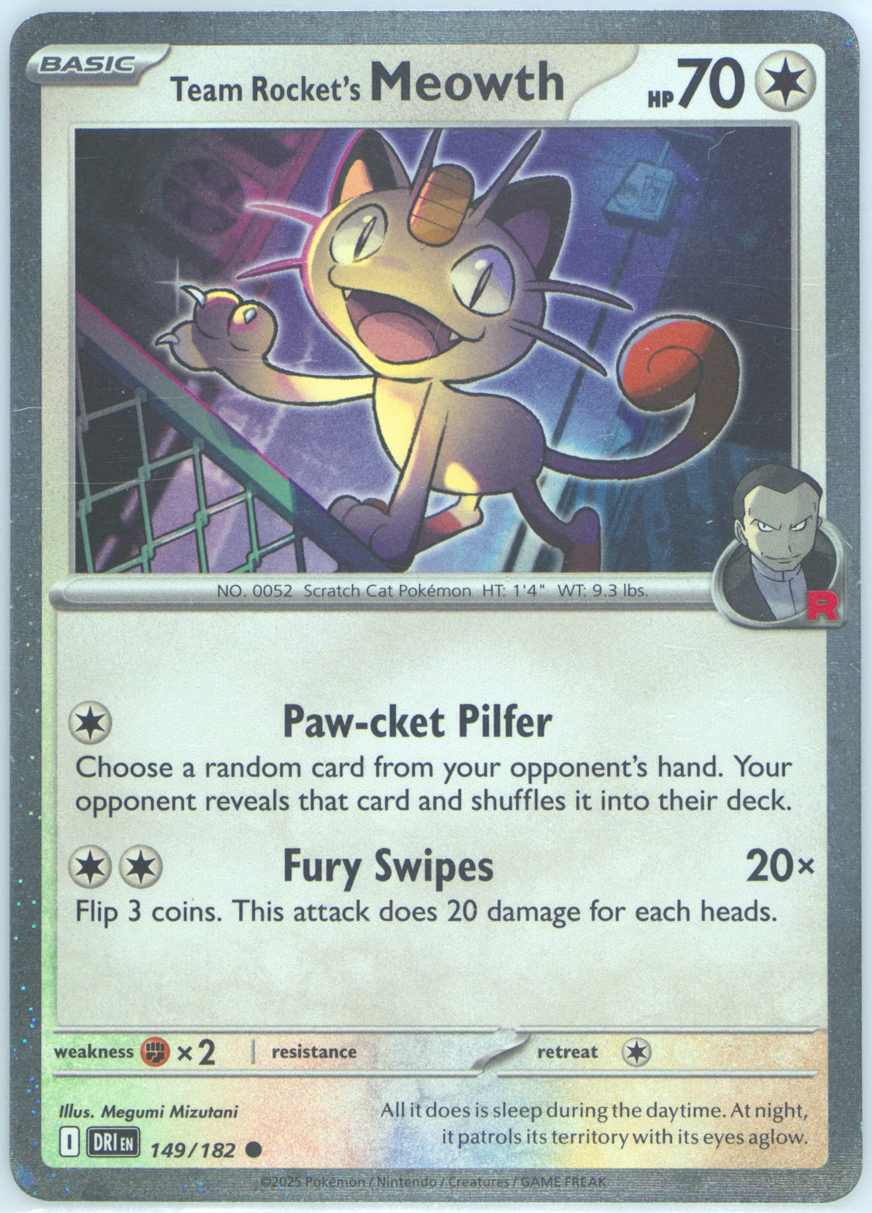 Team Rocket's Meowth (149) 2025 Pokemon Dri EN-Destined Rivals