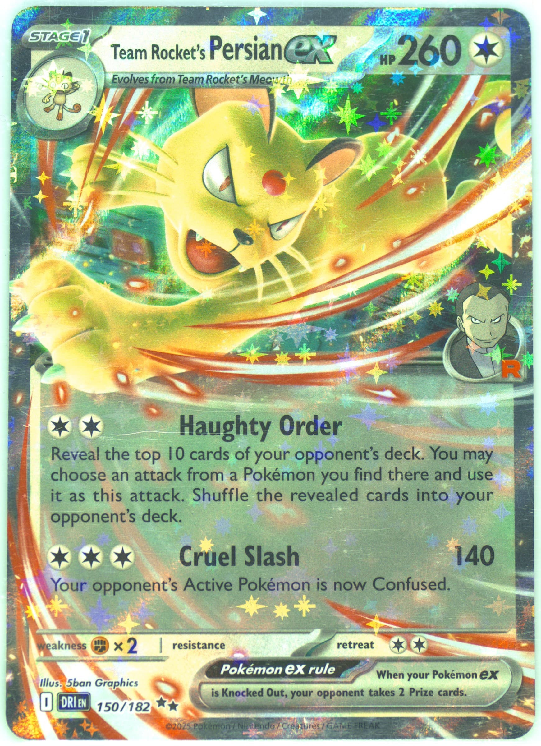 Team Rocket's Persian EX (150) 2025 Pokemon Dri EN-Destined Rivals