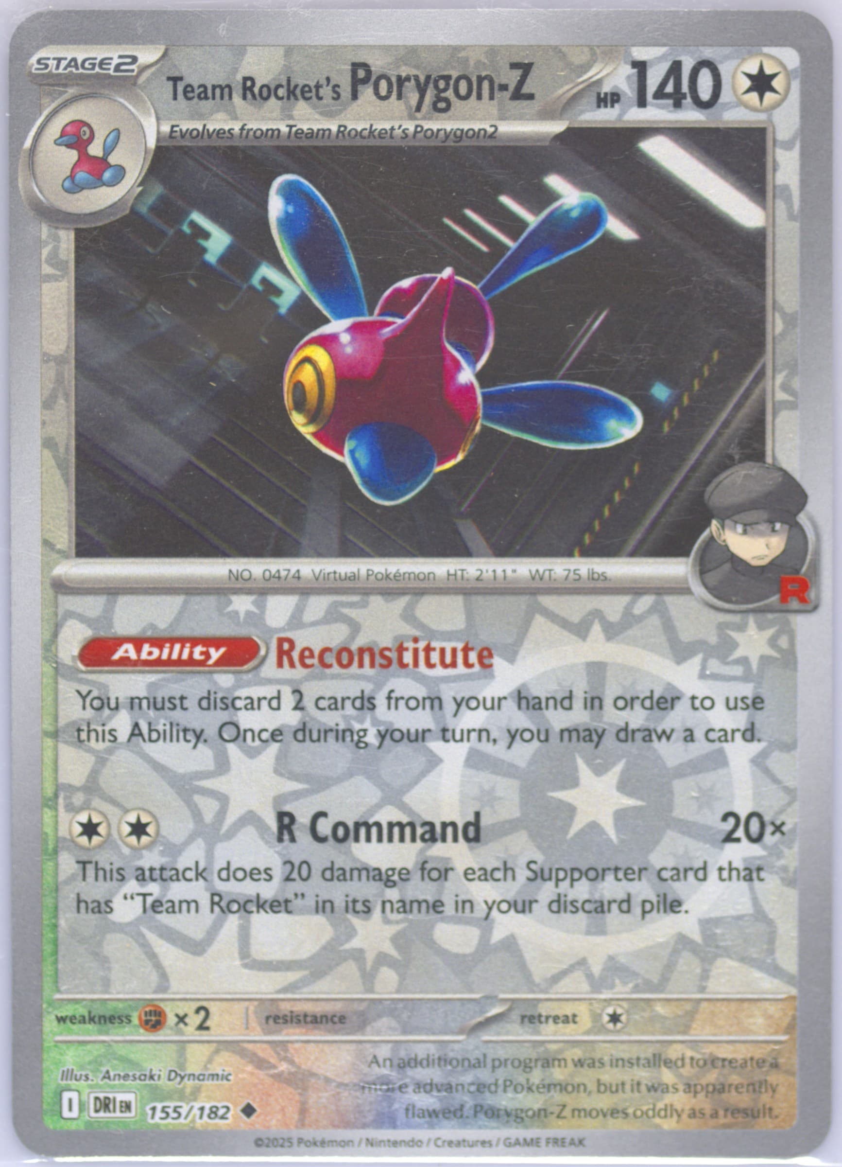 Team Rocket's Porygon-Z (155) 2025 Pokemon Dri EN-Destined Rivals