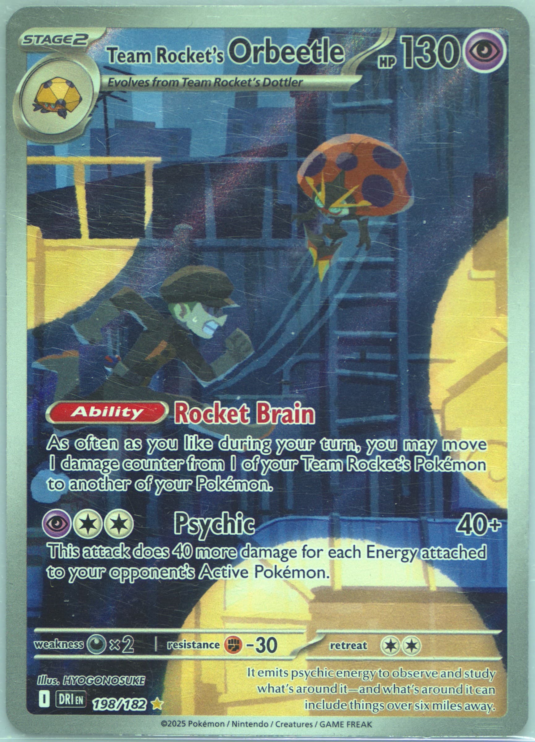 Team Rocket's Orbeetle Illustration Rare (198) 2025 Pokemon Dri EN-Destined Rivals