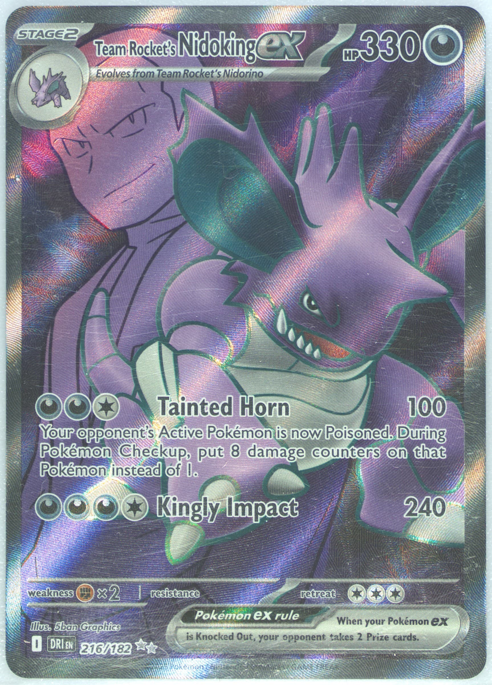 Team Rocket's Nidoking EX Ultra Rare (216) 2025 Pokemon Dri EN-Destined Rivals
