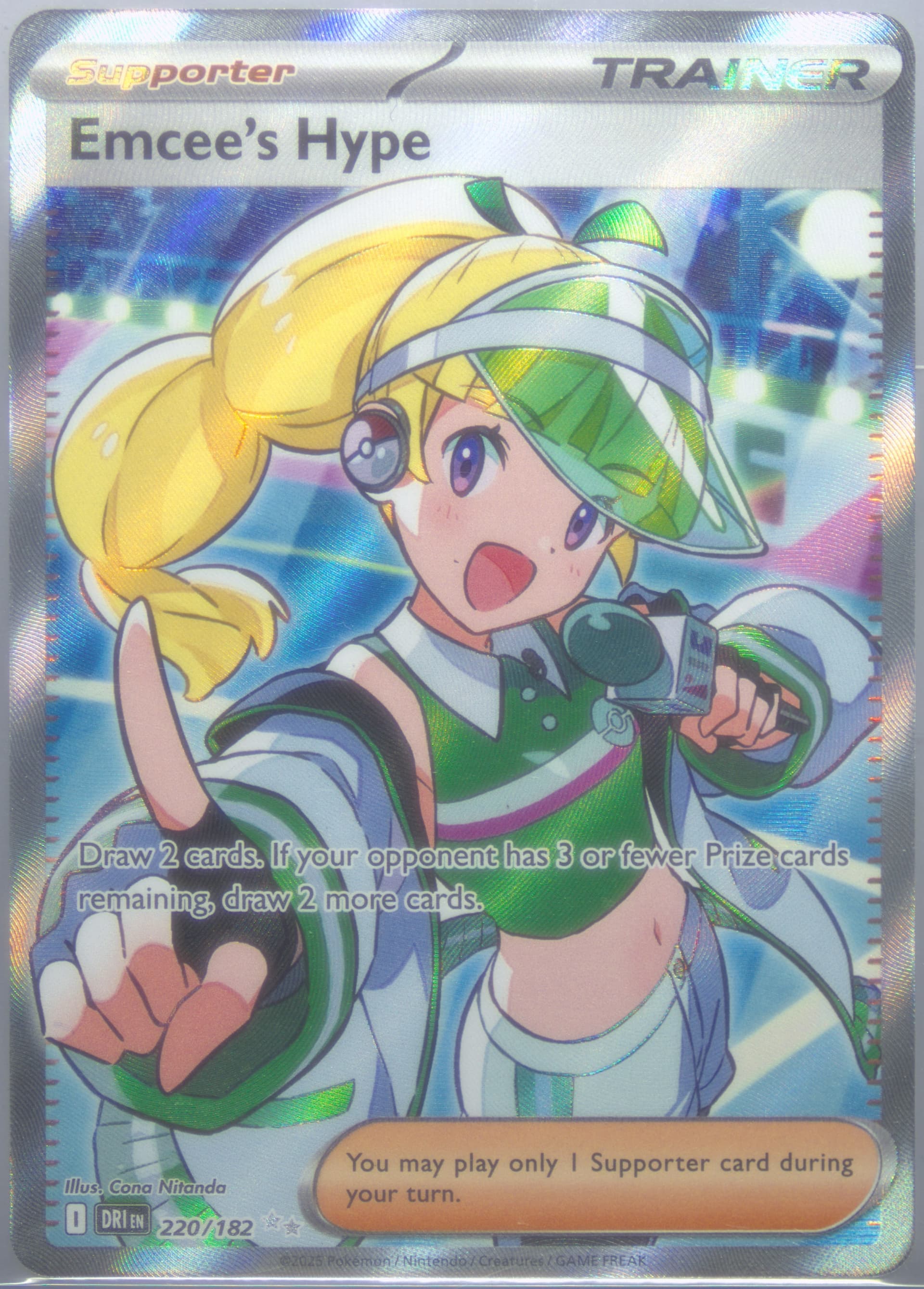 Emcee's Hype Ultra Rare (220) 2025 Pokemon Dri EN-Destined Rivals