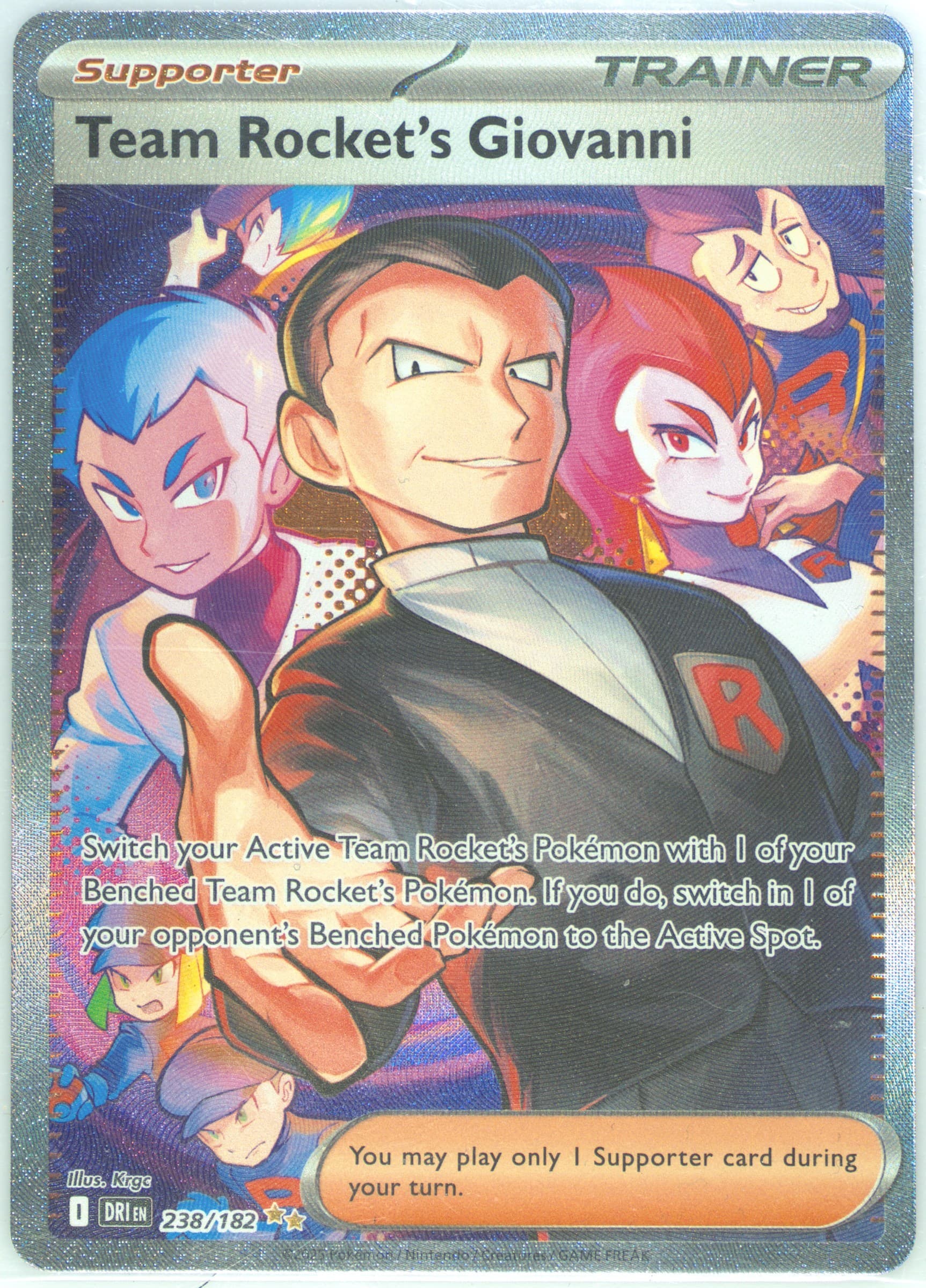 Team Rocket's Giovanni Special Illustration Rare (238) 2025 Pokemon Dri EN-Destined Rivals