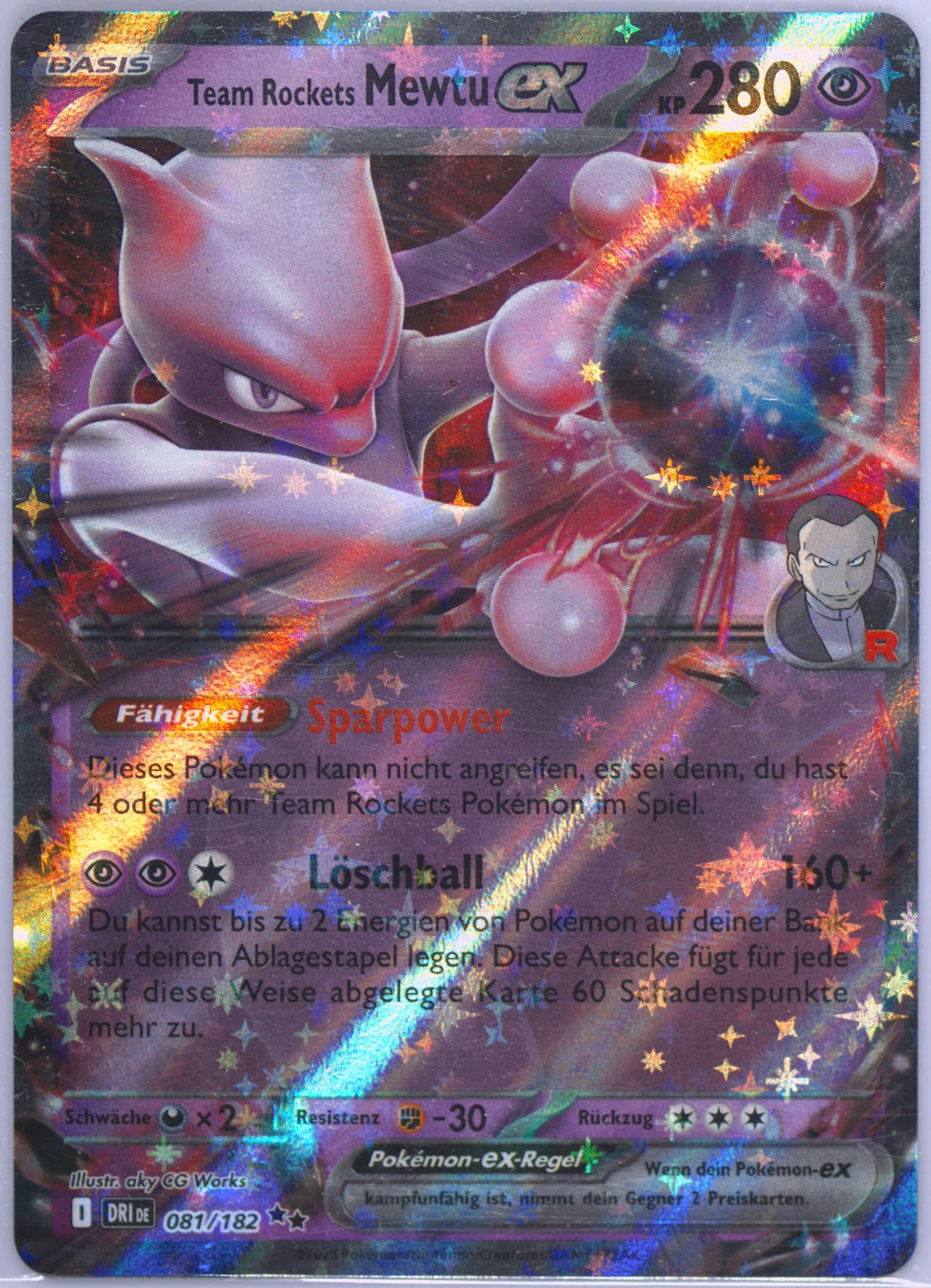 Team Rocket's Mewtwo EX (081) 2025 Pokemon German Dri de-Destined Rivals
