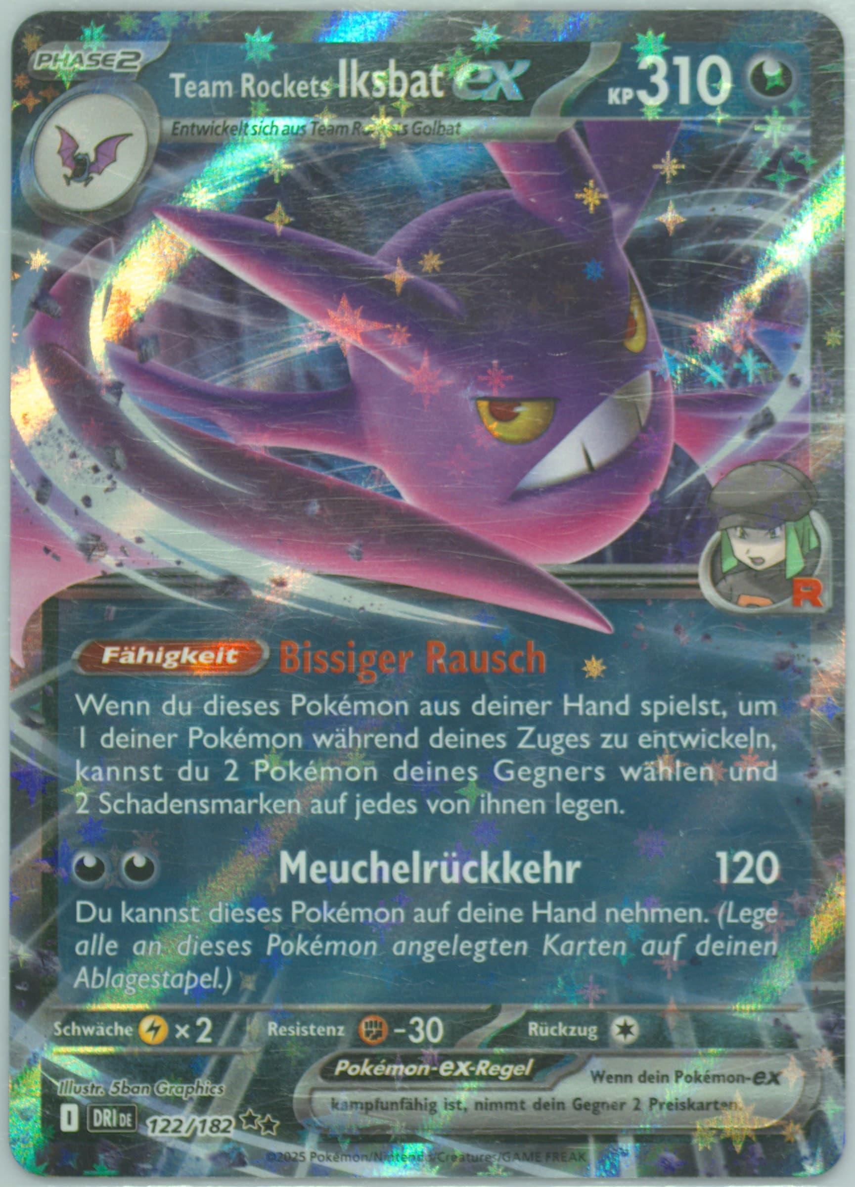 Team Rocket's Crobat EX (122) 2025 Pokemon German Dri de-Destined Rivals