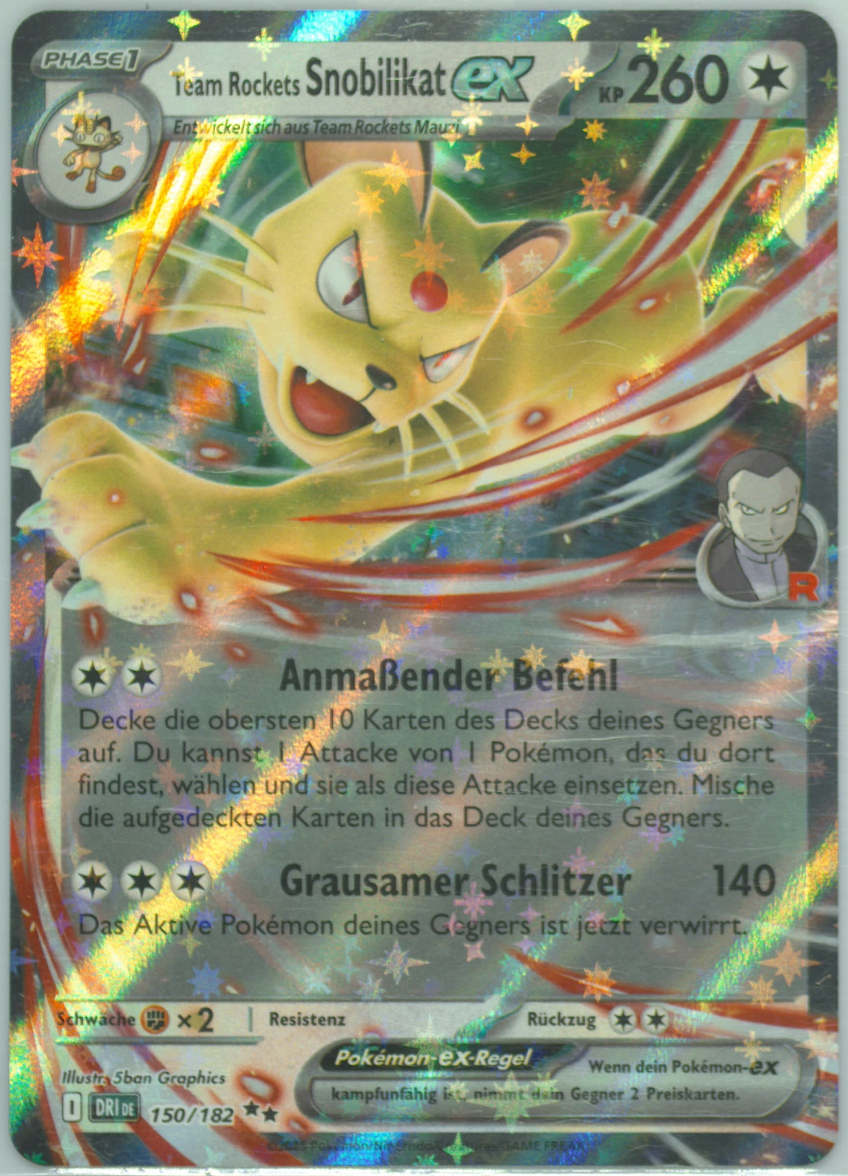 Team Rocket's Persian EX (150) 2025 Pokemon German Dri de-Destined Rivals