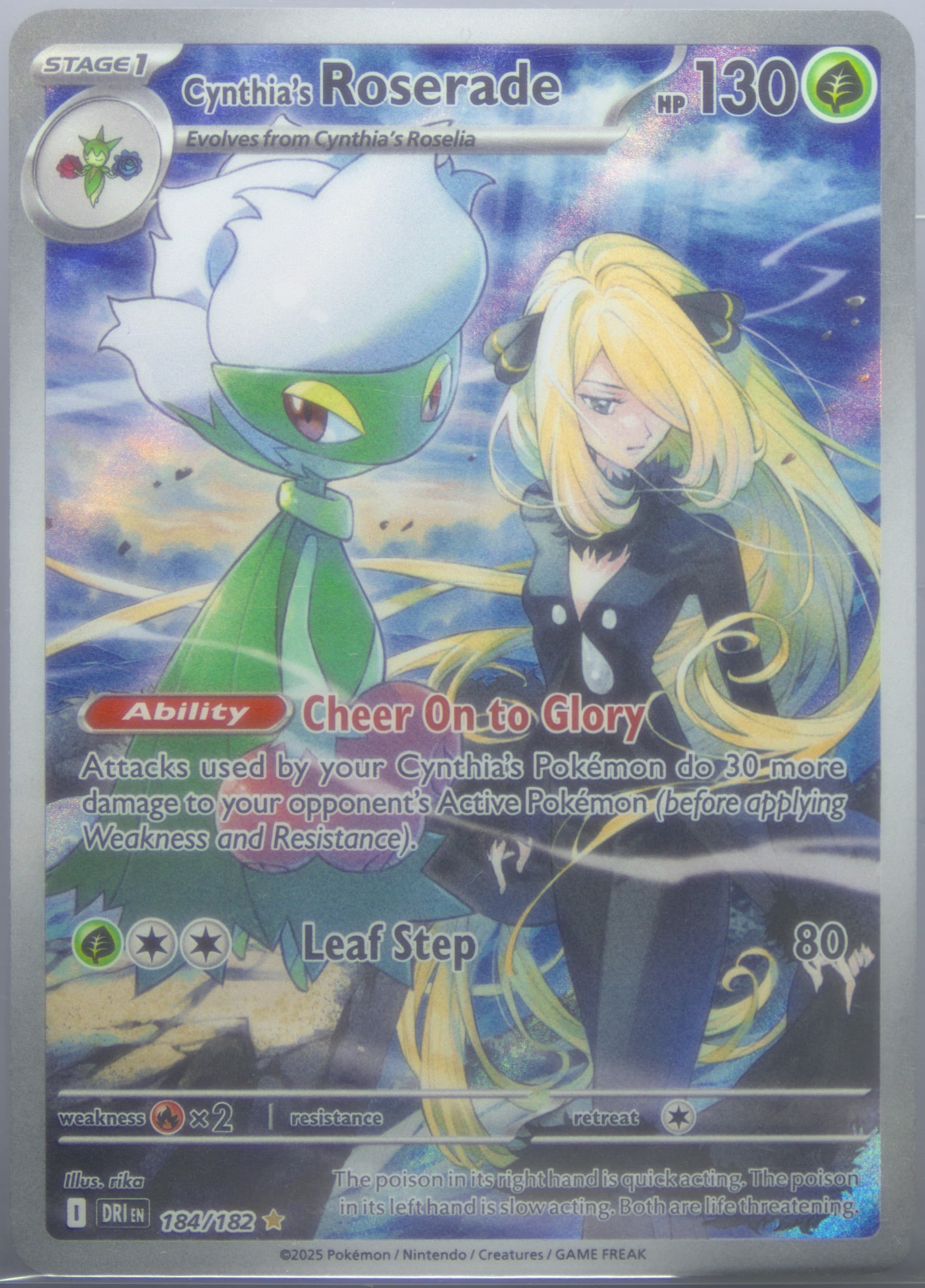 Cynthia's Roserade Illustration Rare (184) 2025 Pokemon German Dri de-Destined Rivals