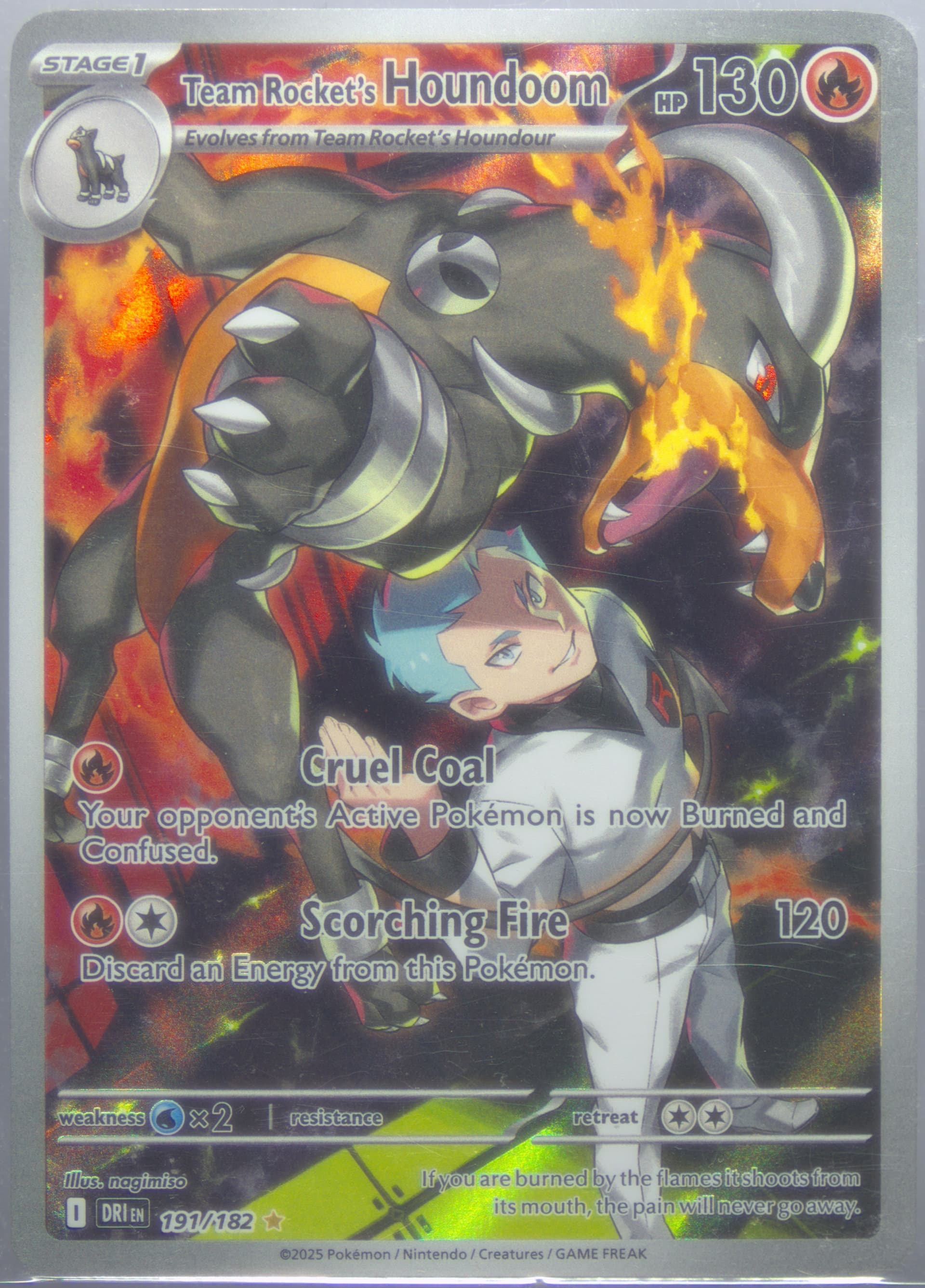 Team Rocket's Houndoom Illustration Rare (191) 2025 Pokemon German Dri de-Destined Rivals