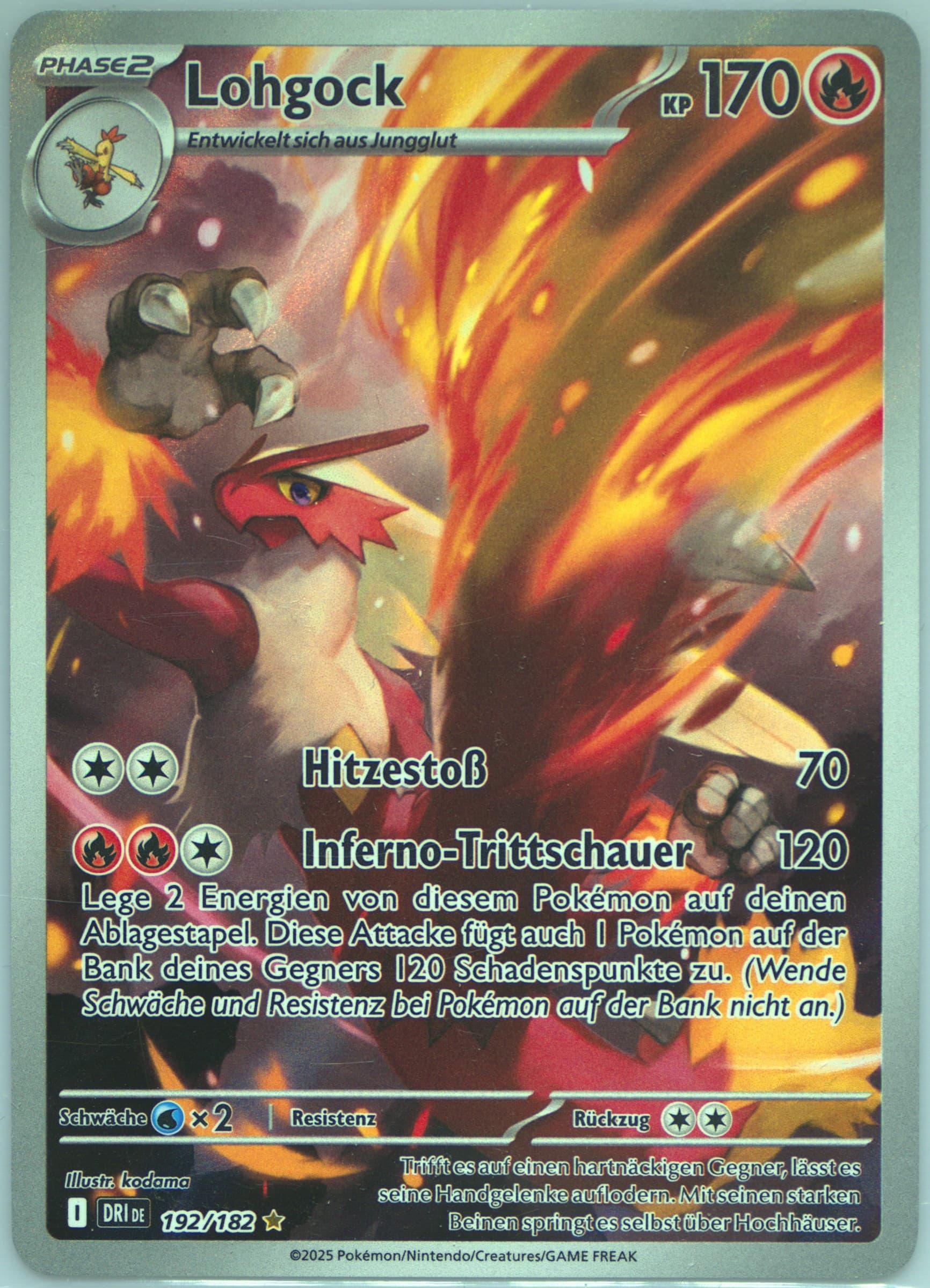 Blaziken Illustration Rare (192) 2025 Pokemon German Dri de-Destined Rivals