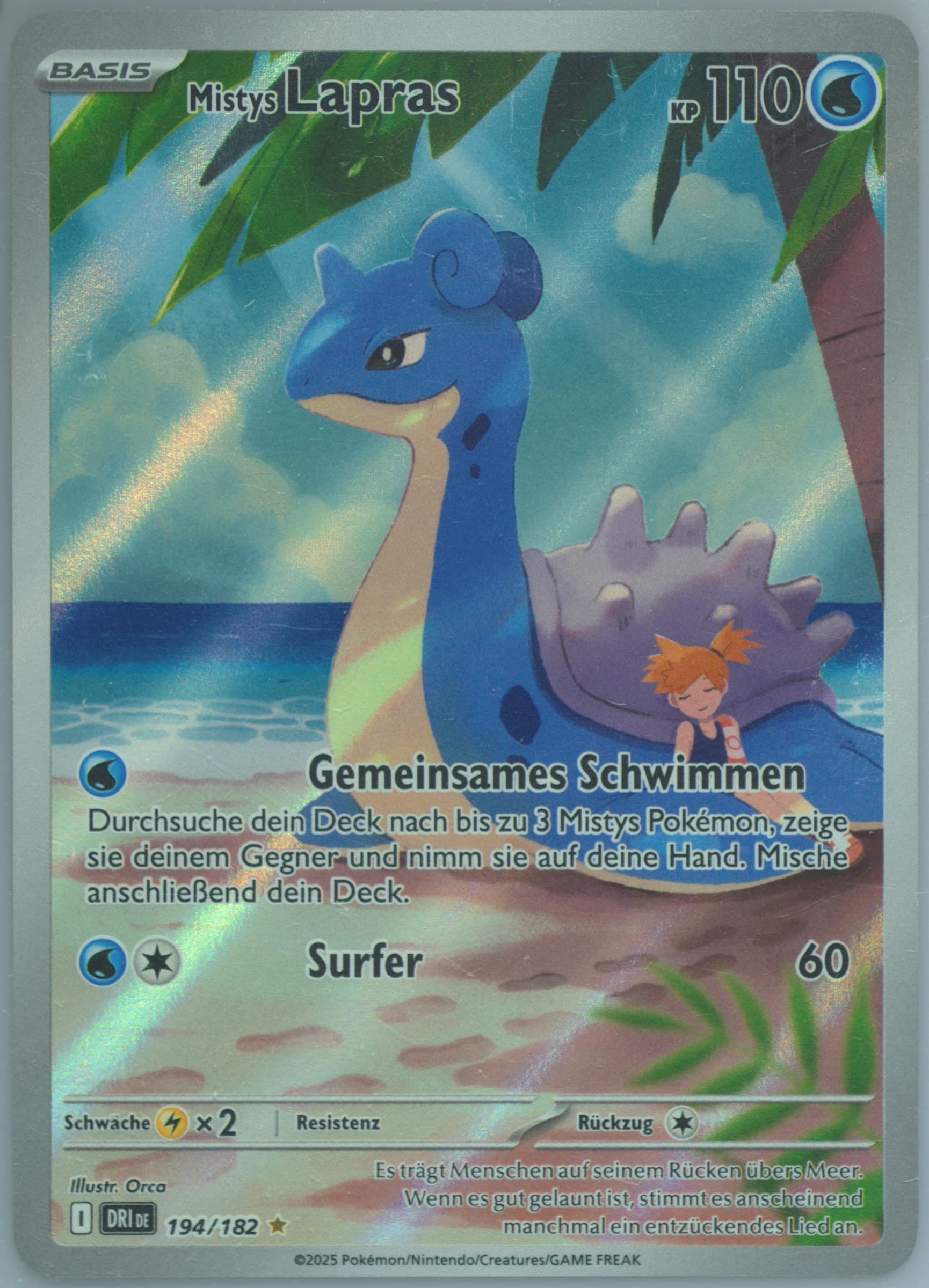 Misty's Lapras Illustration Rare (194) 2025 Pokemon German Dri de-Destined Rivals