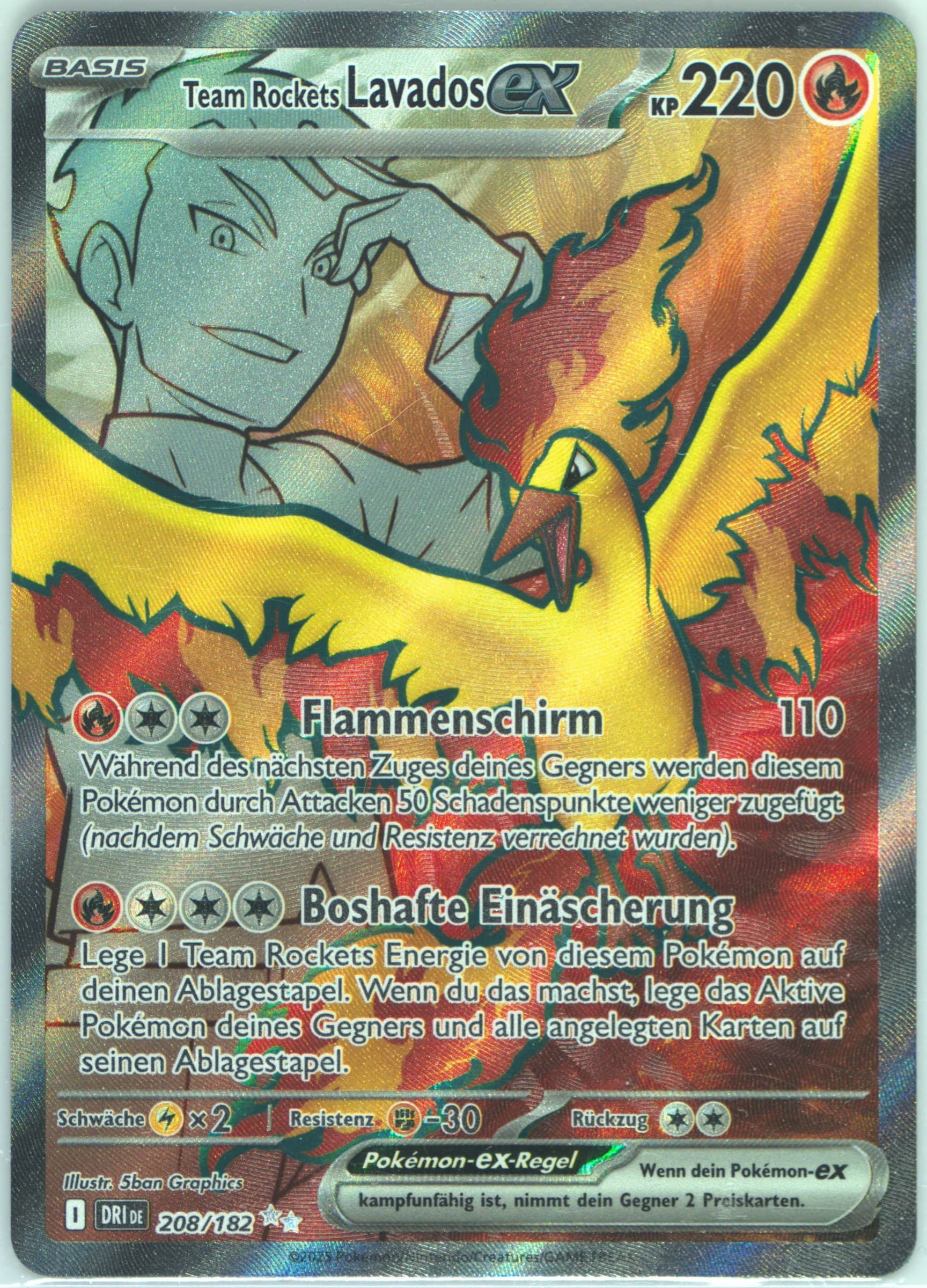Team Rocket's Moltres EX Ultra Rare (208) 2025 Pokemon German Dri de-Destined Rivals