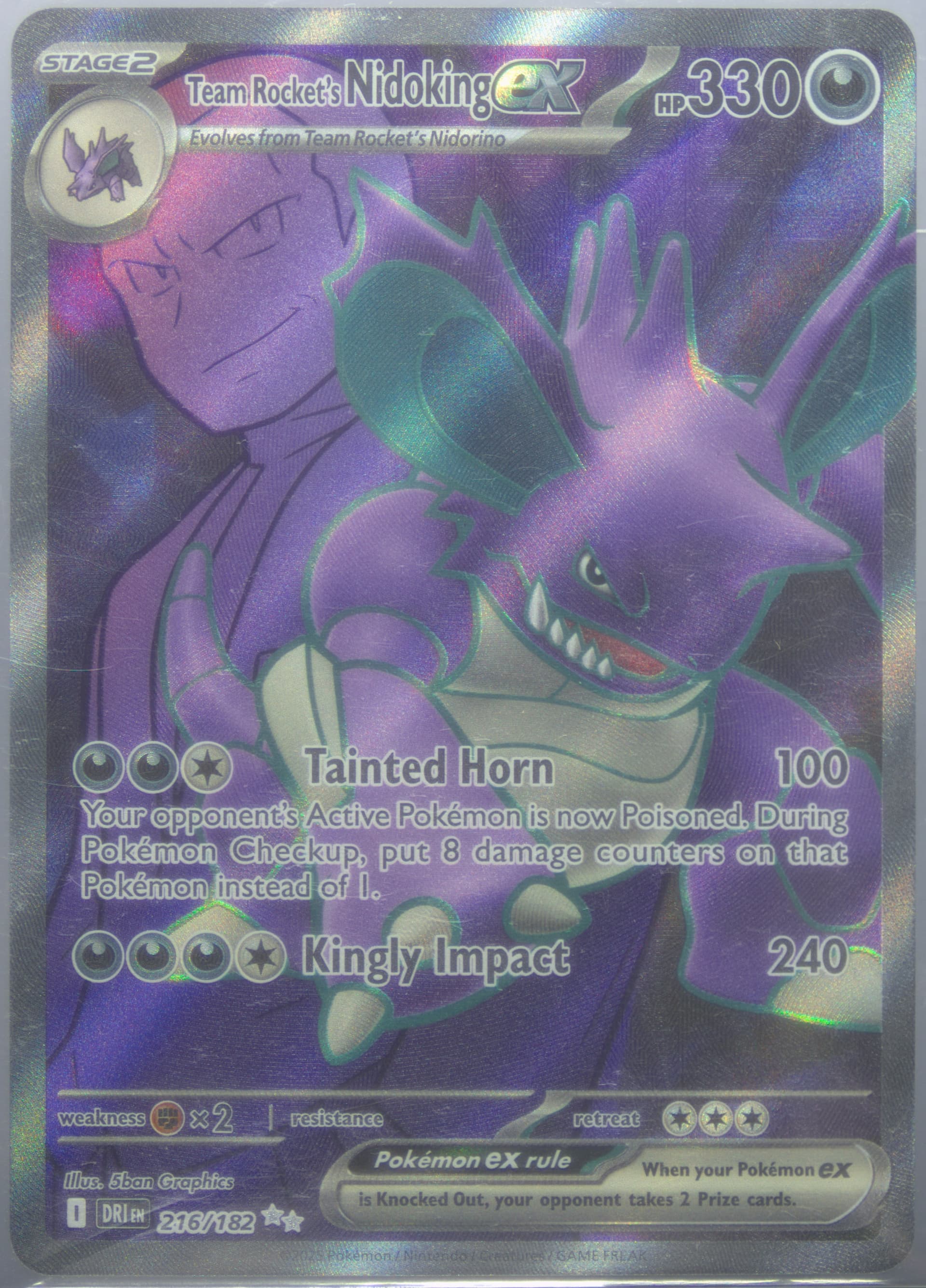 Team Rocket's Nidoking EX Ultra Rare (216) 2025 Pokemon German Dri de-Destined Rivals