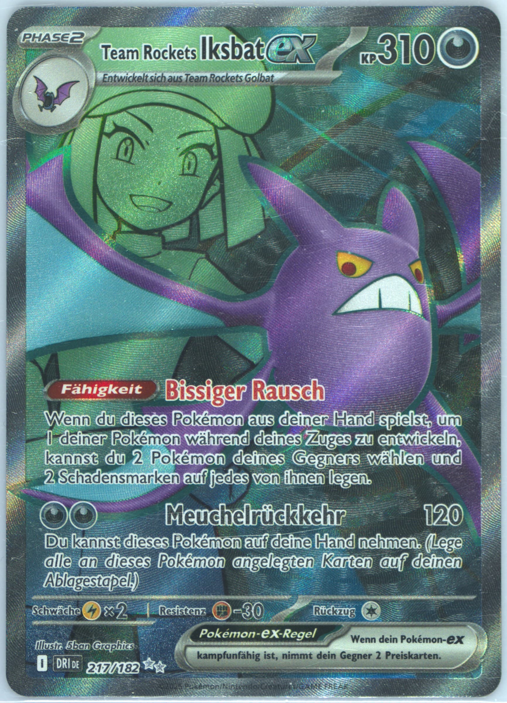 Team Rocket's Crobat EX Ultra Rare (217) 2025 Pokemon German Dri de-Destined Rivals