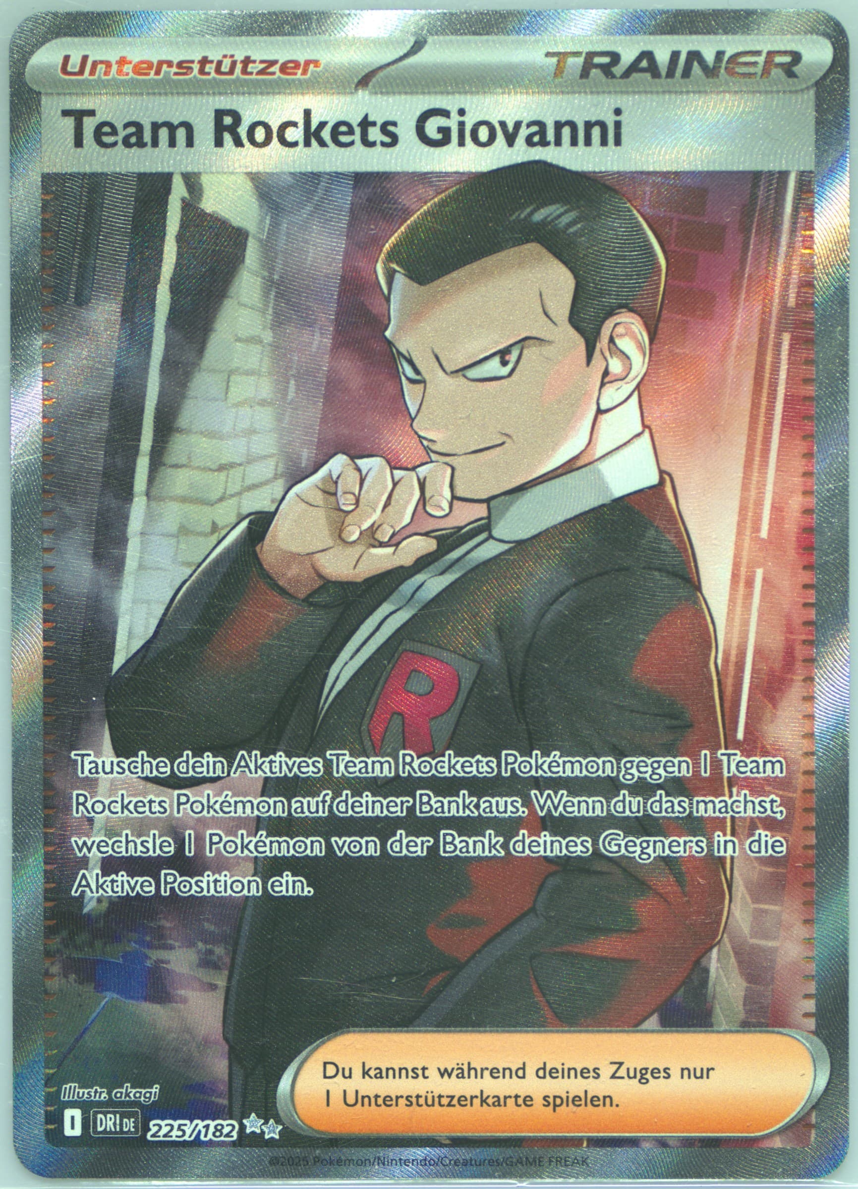 Team Rocket's Giovanni Ultra Rare (225) 2025 Pokemon German Dri de-Destined Rivals