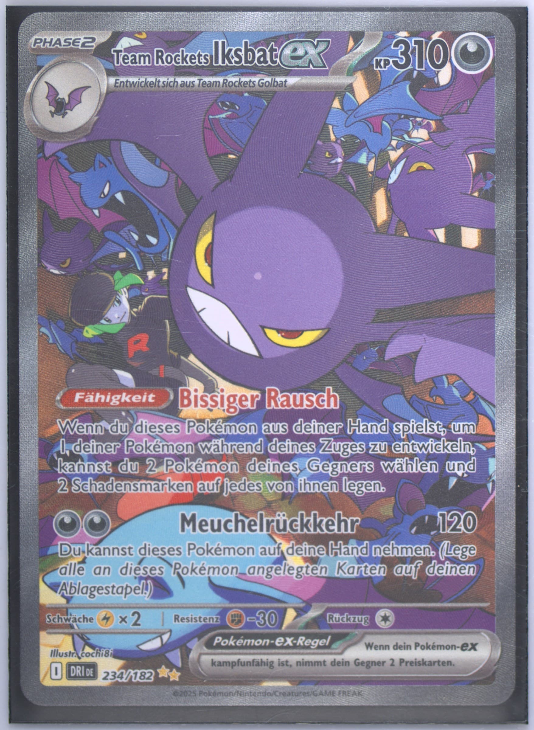 Team Rocket's Crobat EX Special Illustration Rare (234) 2025 Pokemon German Dri de-Destined Rivals