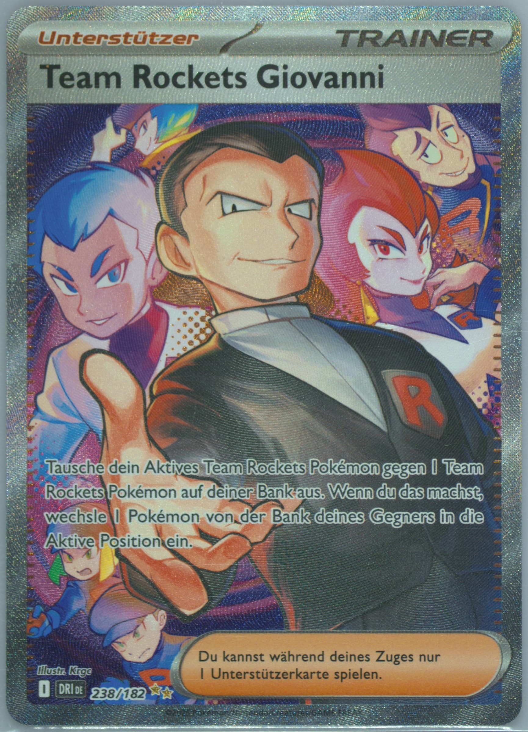 Team Rocket's Giovanni Special Illustration Rare (238) 2025 Pokemon German Dri de-Destined Rivals