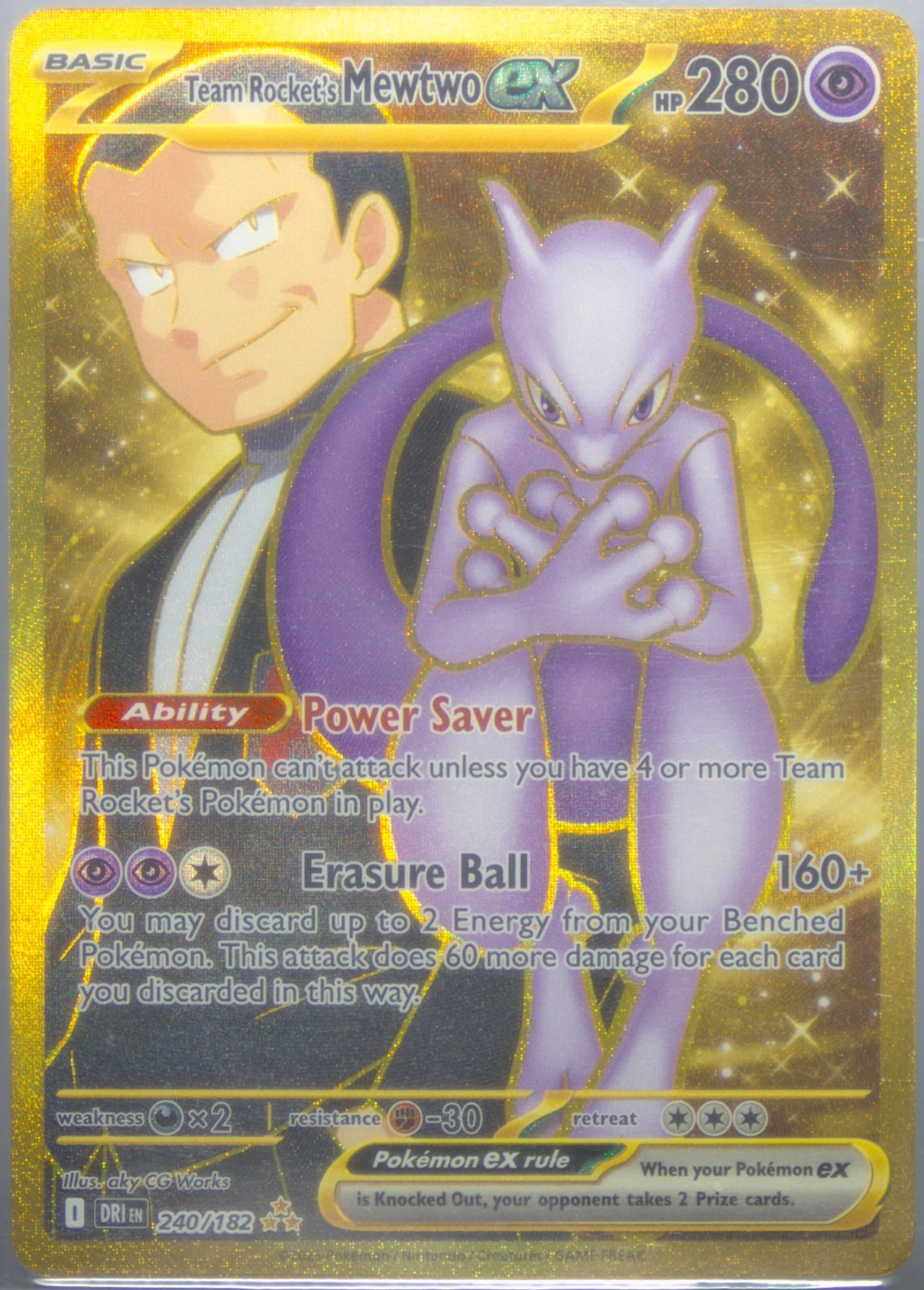 Team Rocket's Mewtwo EX Hyper Rare (240) 2025 Pokemon German Dri de-Destined Rivals
