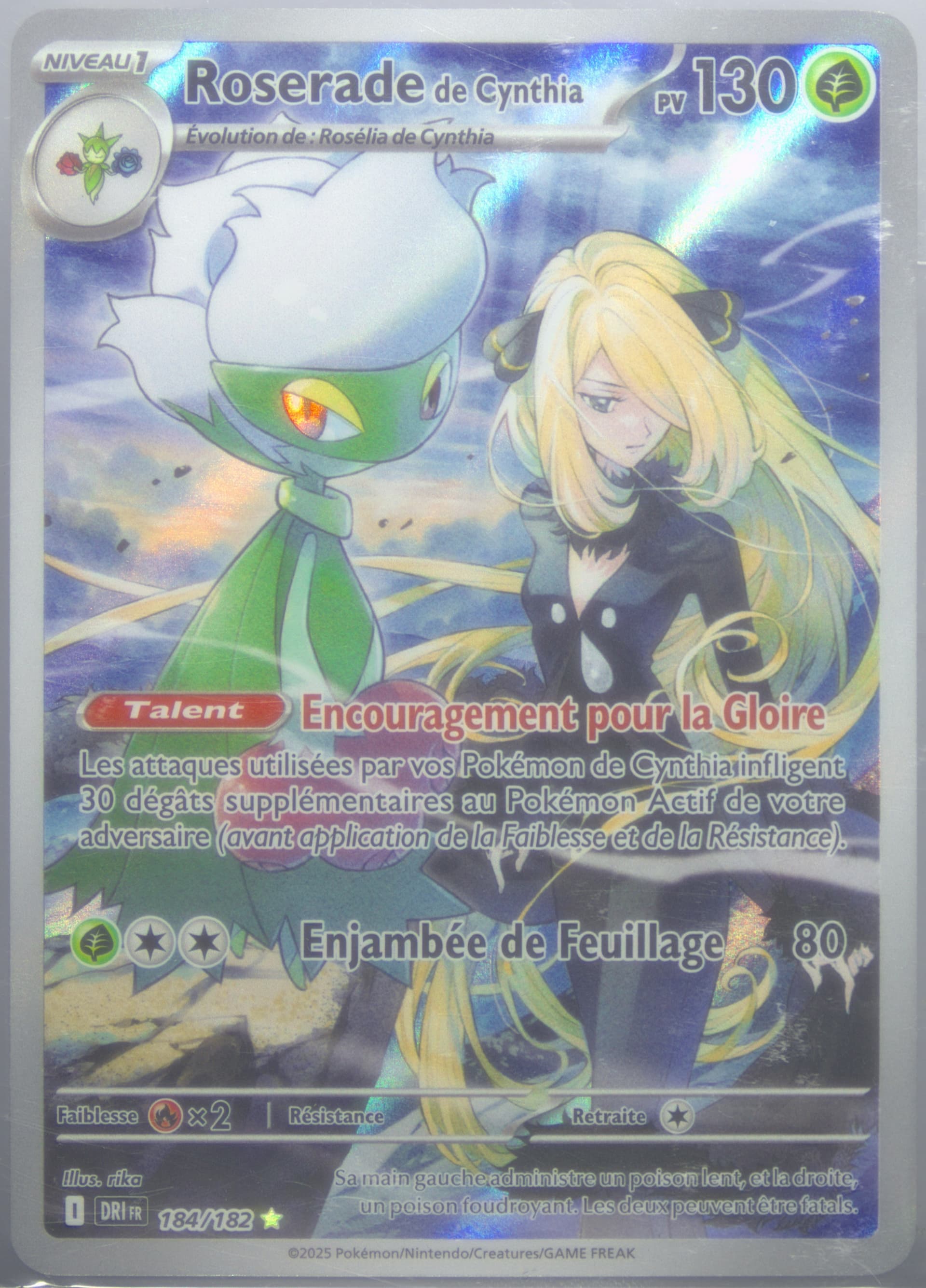 Cynthia's Roserade Illustration Rare (184) 2025 Pokemon French Dri FR-Destined Rivals