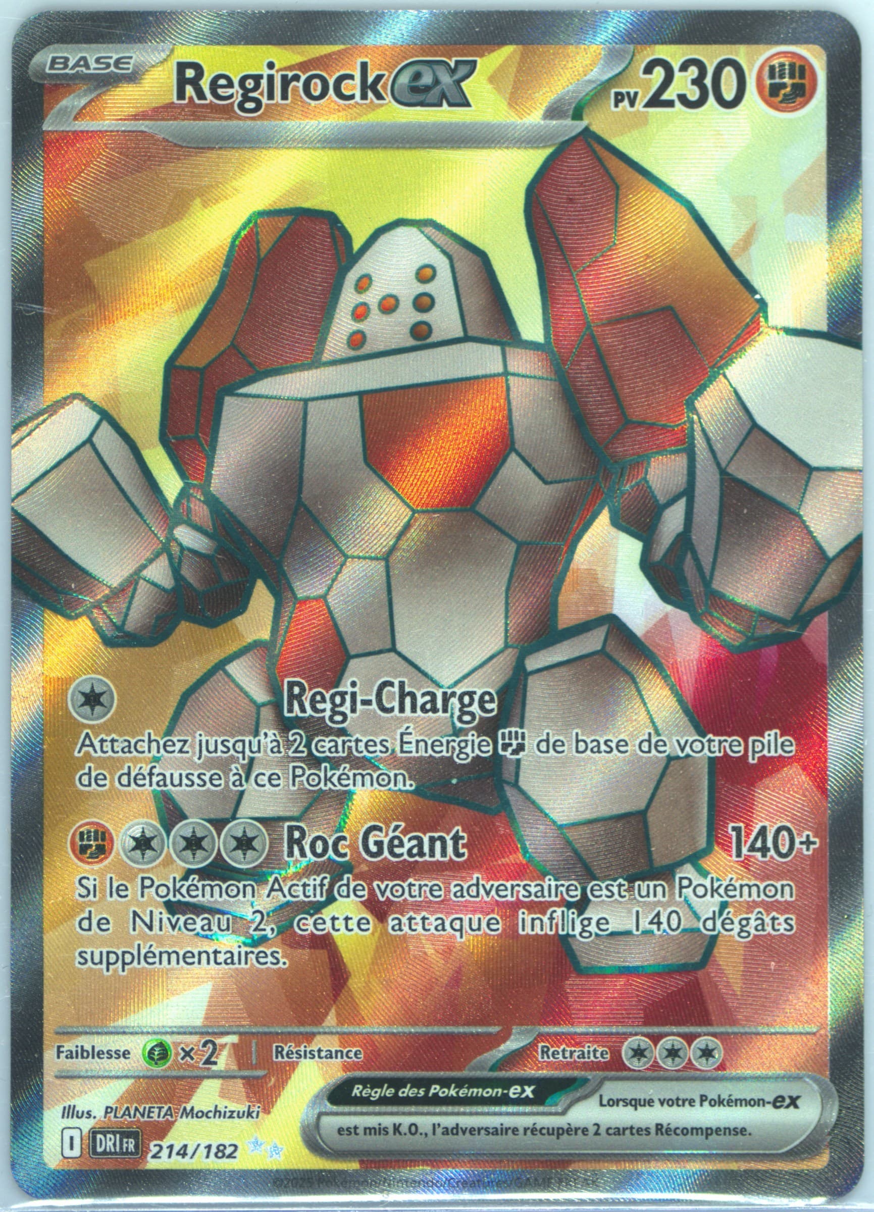 Regirock EX Ultra Rare (214) 2025 Pokemon French Dri FR-Destined Rivals