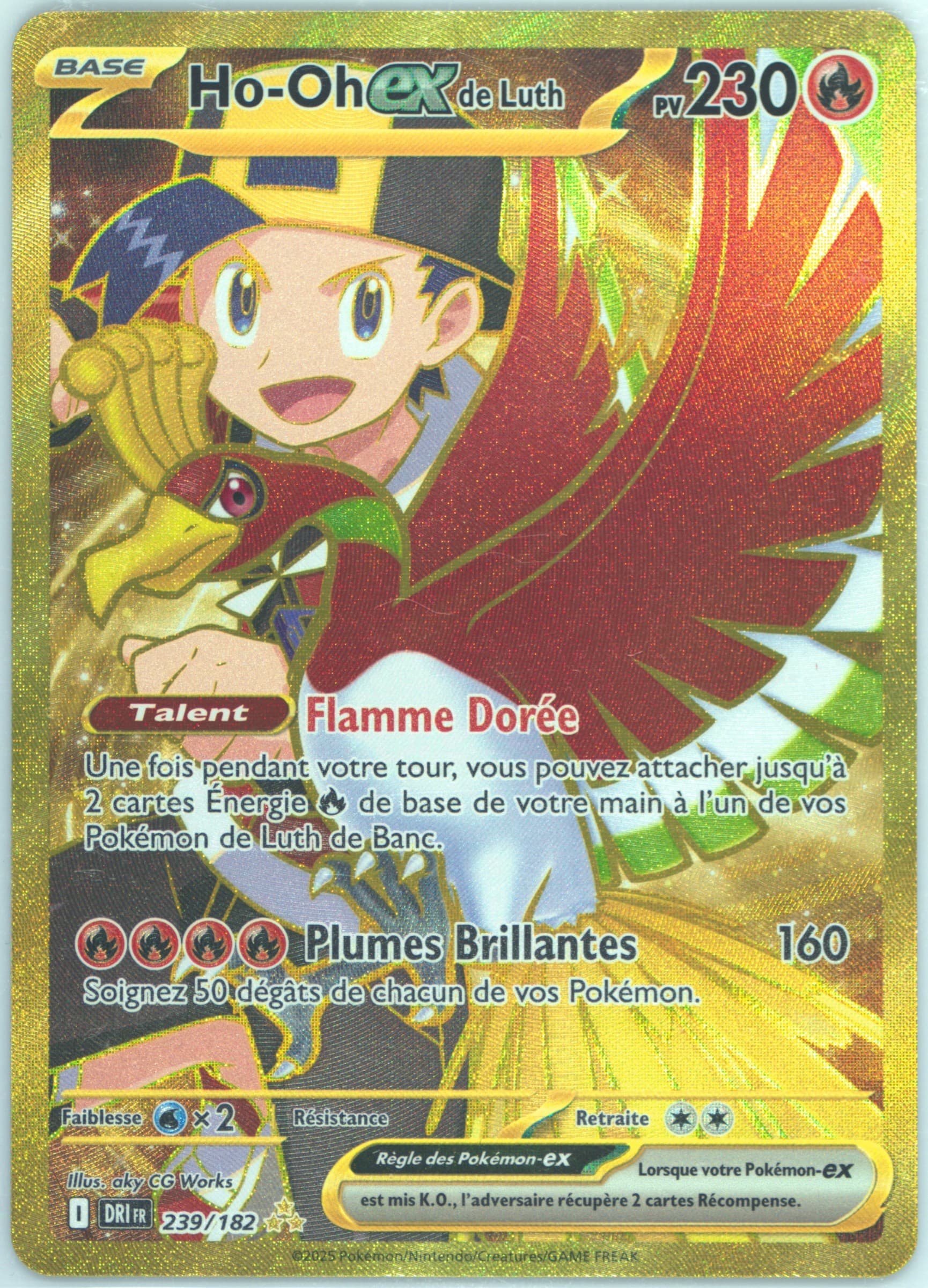 Ethan's HO-Oh EX Hyper Rare (239) 2025 Pokemon French Dri FR-Destined Rivals