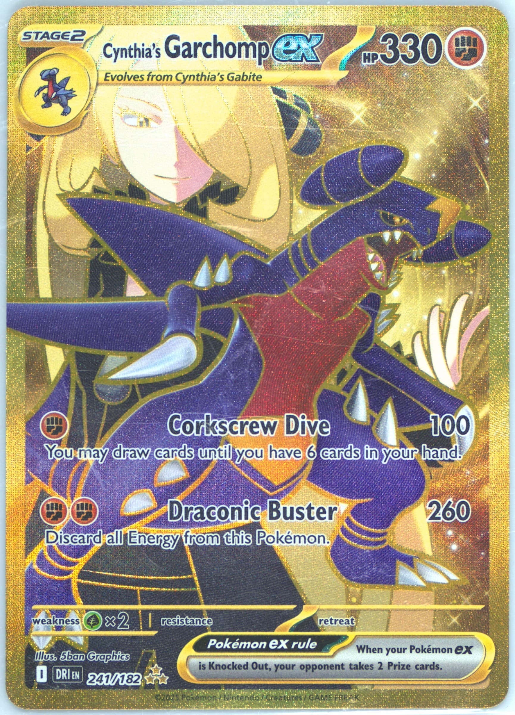 Cynthia's Garchomp EX Hyper Rare (241) 2025 Pokemon French Dri FR-Destined Rivals