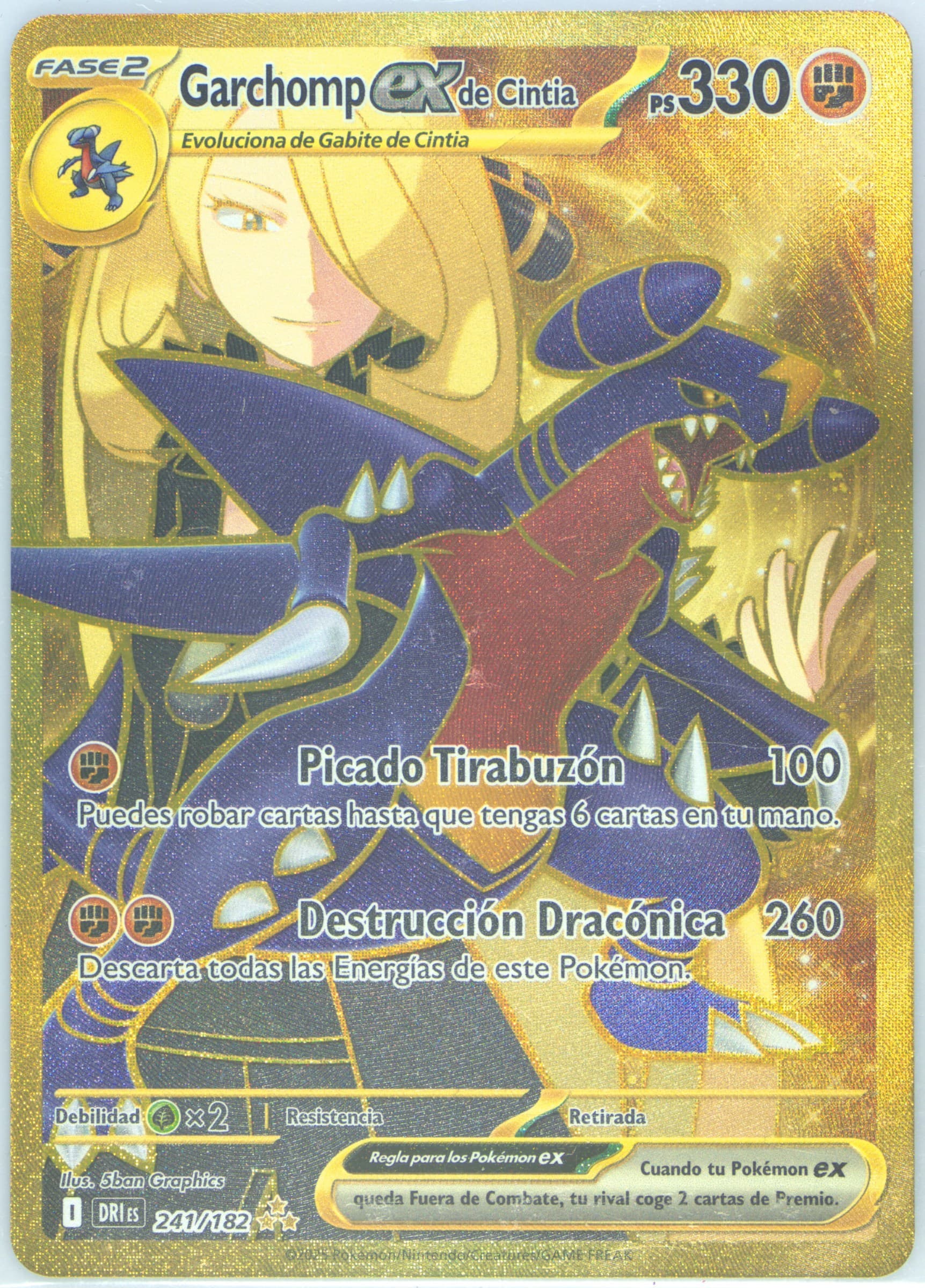 Cynthia's Garchomp EX Hyper Rare (241) 2025 Pokemon Spanish Dri ES-Destined Rivals