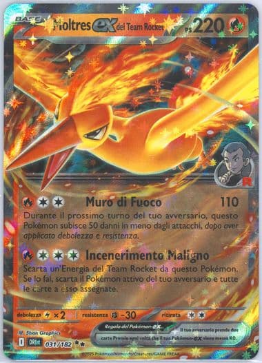 Team Rocket's Moltres EX (031) 2025 Pokemon Italian Dri It-Destined Rivals
