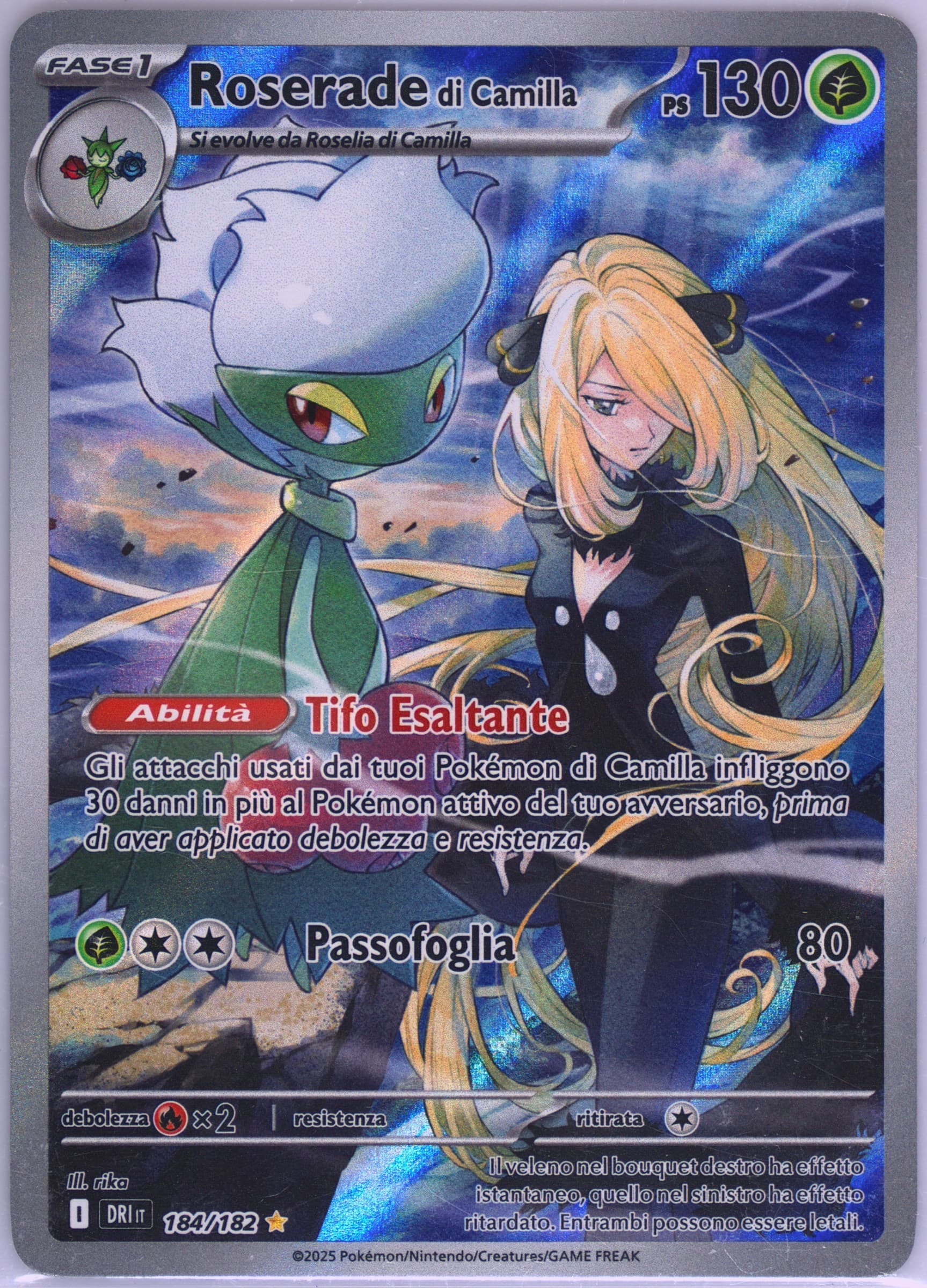 Cynthia's Roserade Illustration Rare (184) 2025 Pokemon Italian Dri It-Destined Rivals