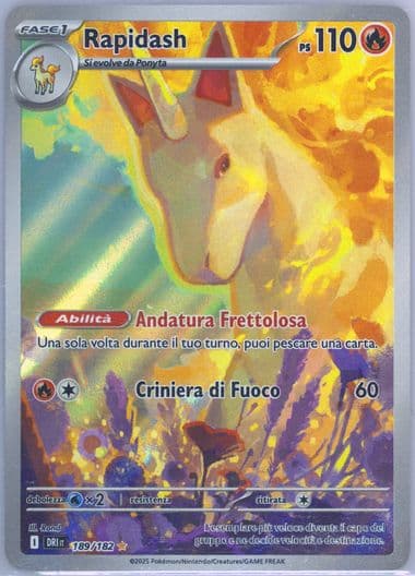 Rapidash Illustration Rare (189) 2025 Pokemon Italian Dri It-Destined Rivals