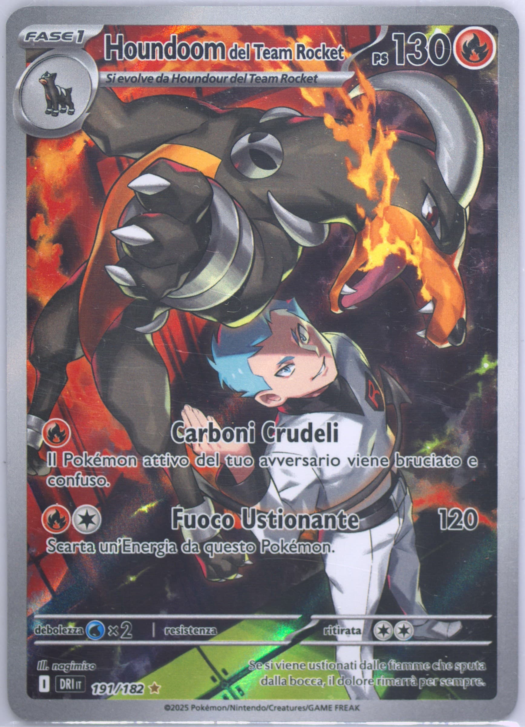 Team Rocket's Houndoom Illustration Rare (191) 2025 Pokemon Italian Dri It-Destined Rivals