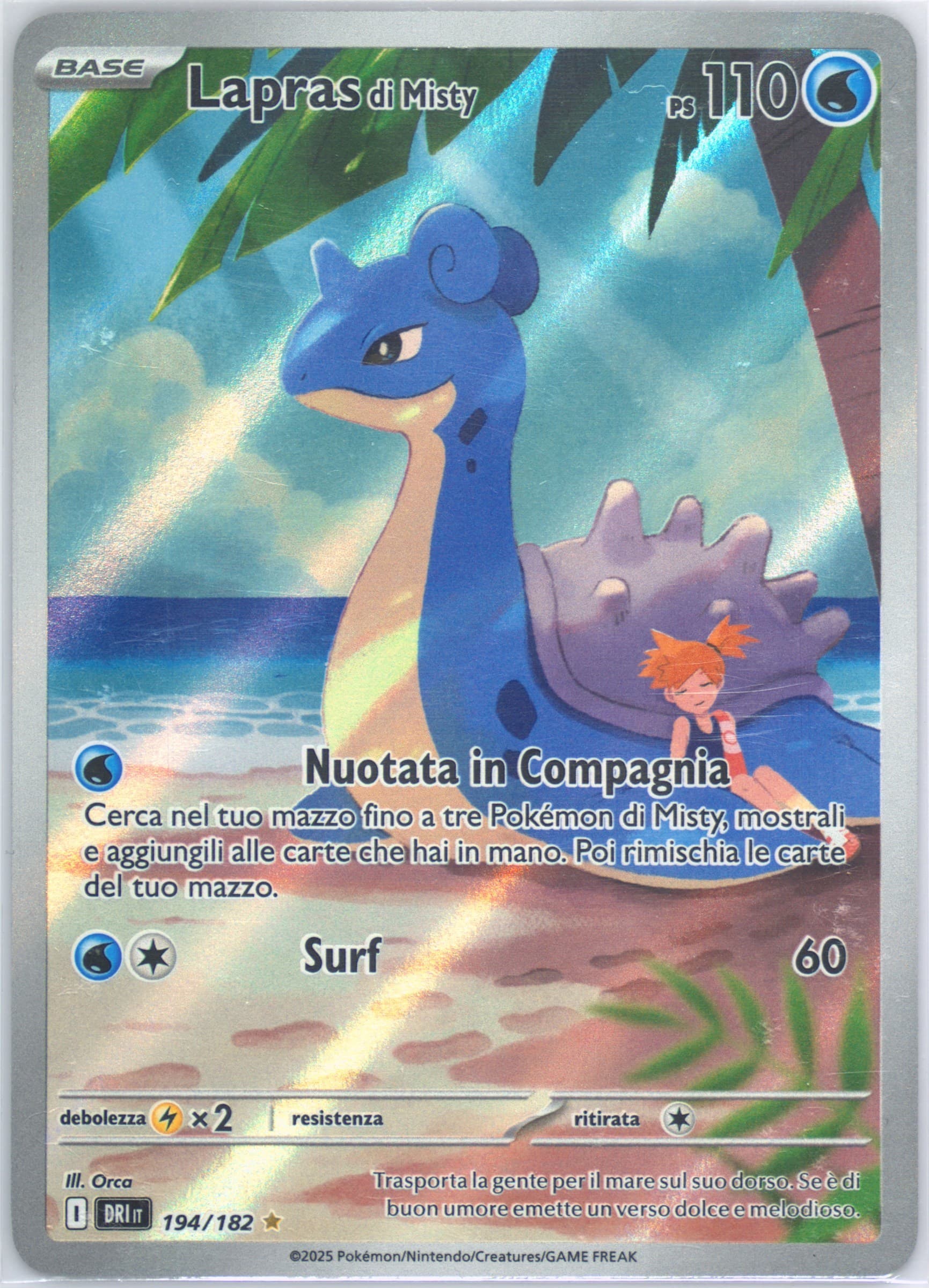 Misty's Lapras Illustration Rare (194) 2025 Pokemon Italian Dri It-Destined Rivals