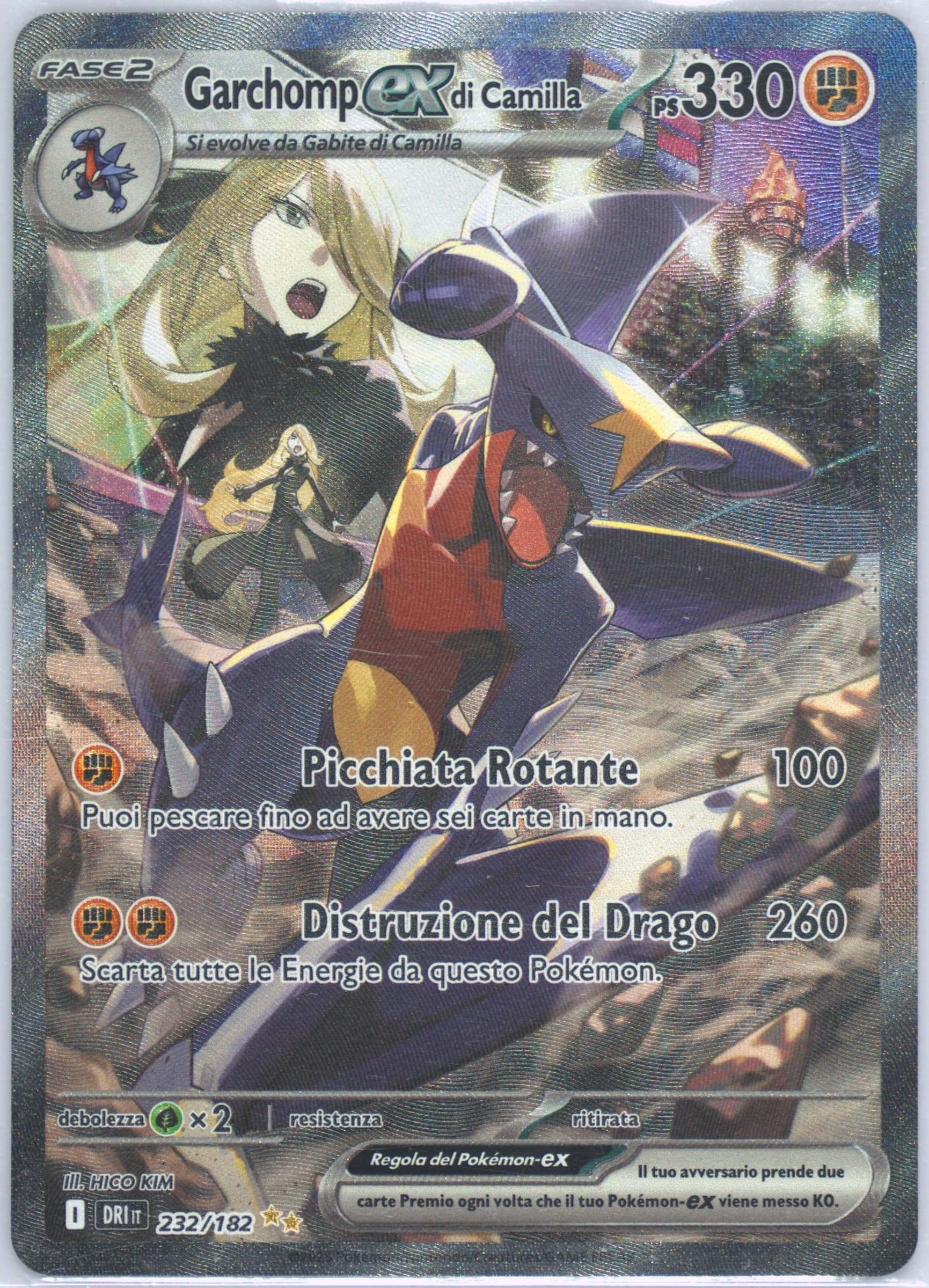 Cynthia's Garchomp EX Special Illustration Rare (232) 2025 Pokemon Italian Dri It-Destined Rivals