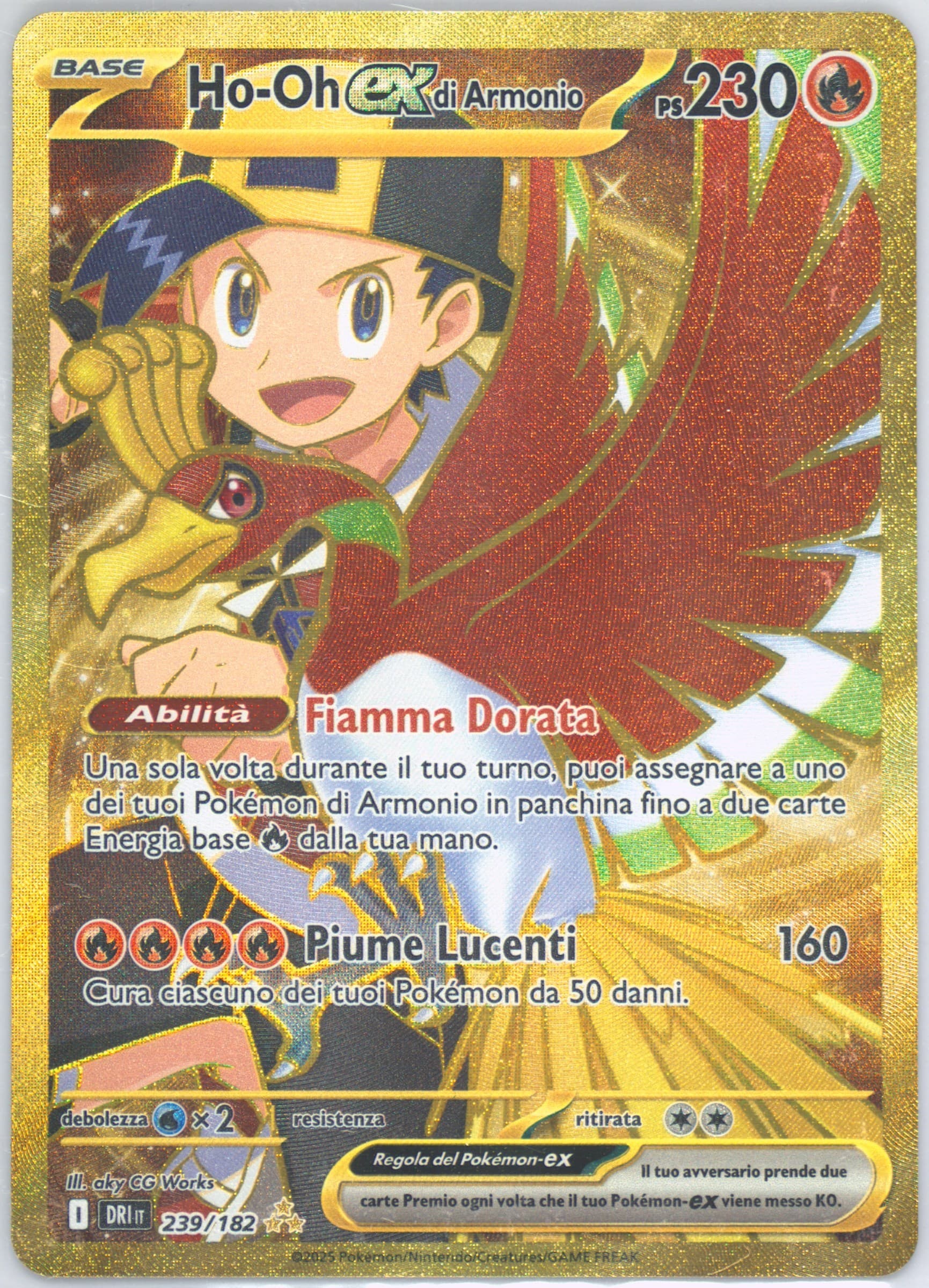 Ethan's HO-Oh EX Hyper Rare (239) 2025 Pokemon Italian Dri It-Destined Rivals