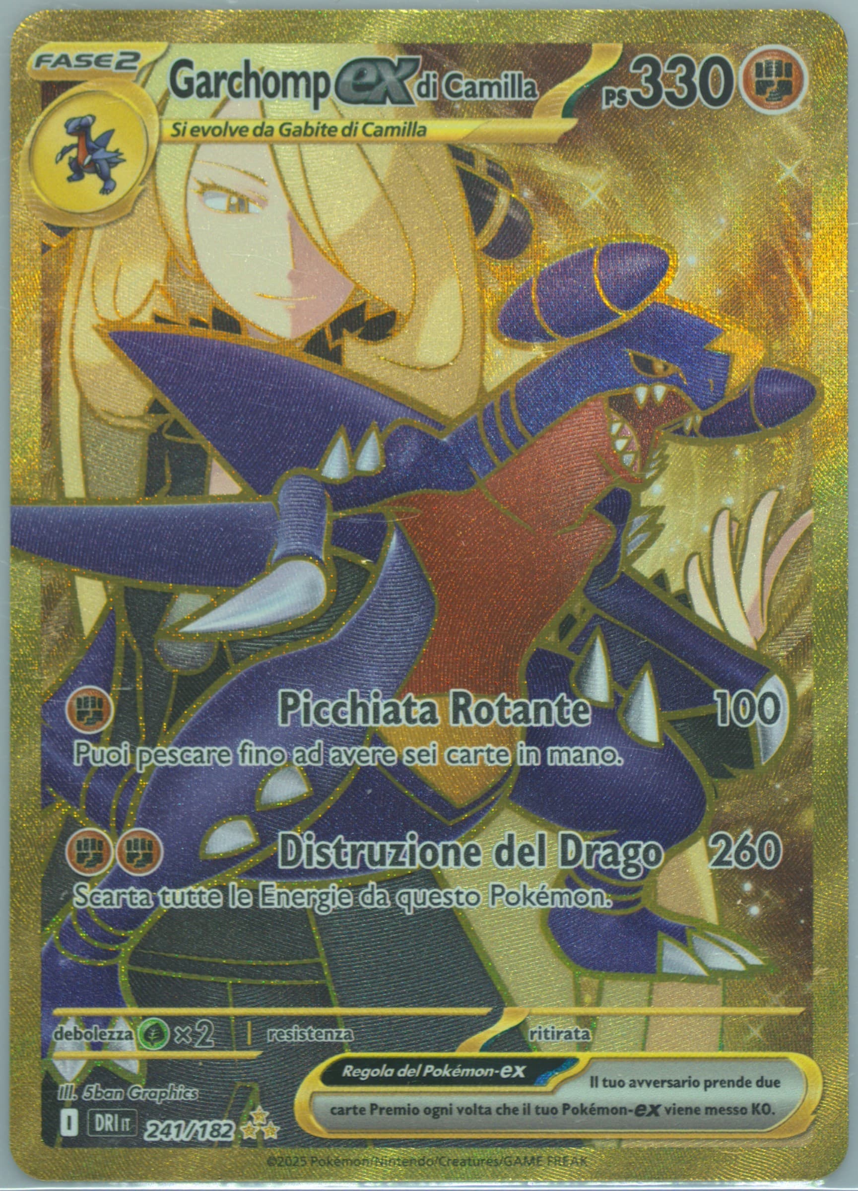 Cynthia's Garchomp EX Hyper Rare (241) 2025 Pokemon Italian Dri It-Destined Rivals
