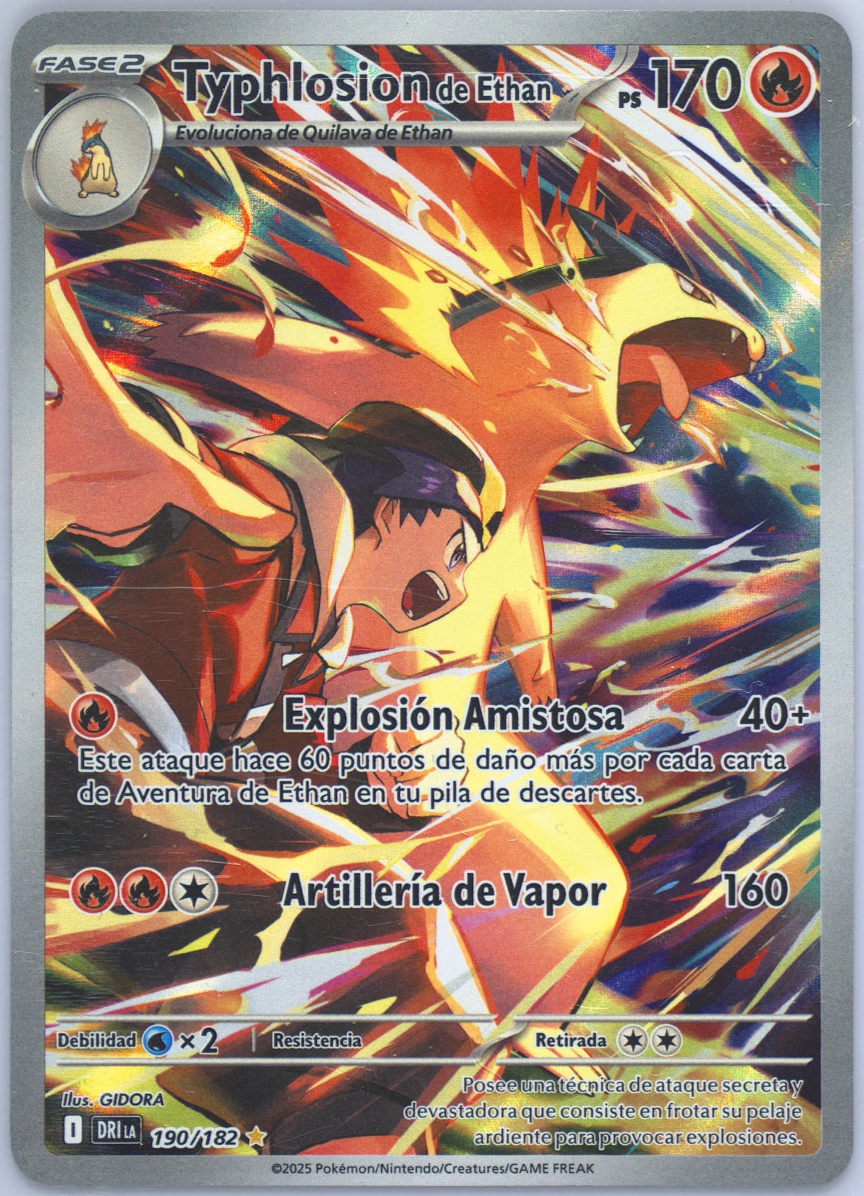 Ethan's Typhlosion Illustration Rare (190) 2025 Pokemon Latin American Dri La-Destined Rivals