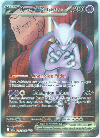 Team Rocket's Mewtwo EX Ultra Rare (213) 2025 Pokemon Latin American Dri La-Destined Rivals