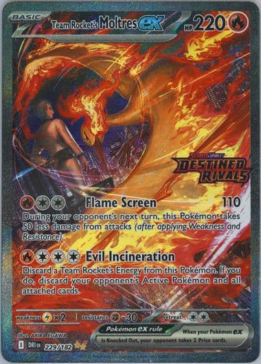 Team Rocket's Moltres EX Special Illustration Rare (229) 2025 Pokemon Latin American Dri La-Destined Rivals
