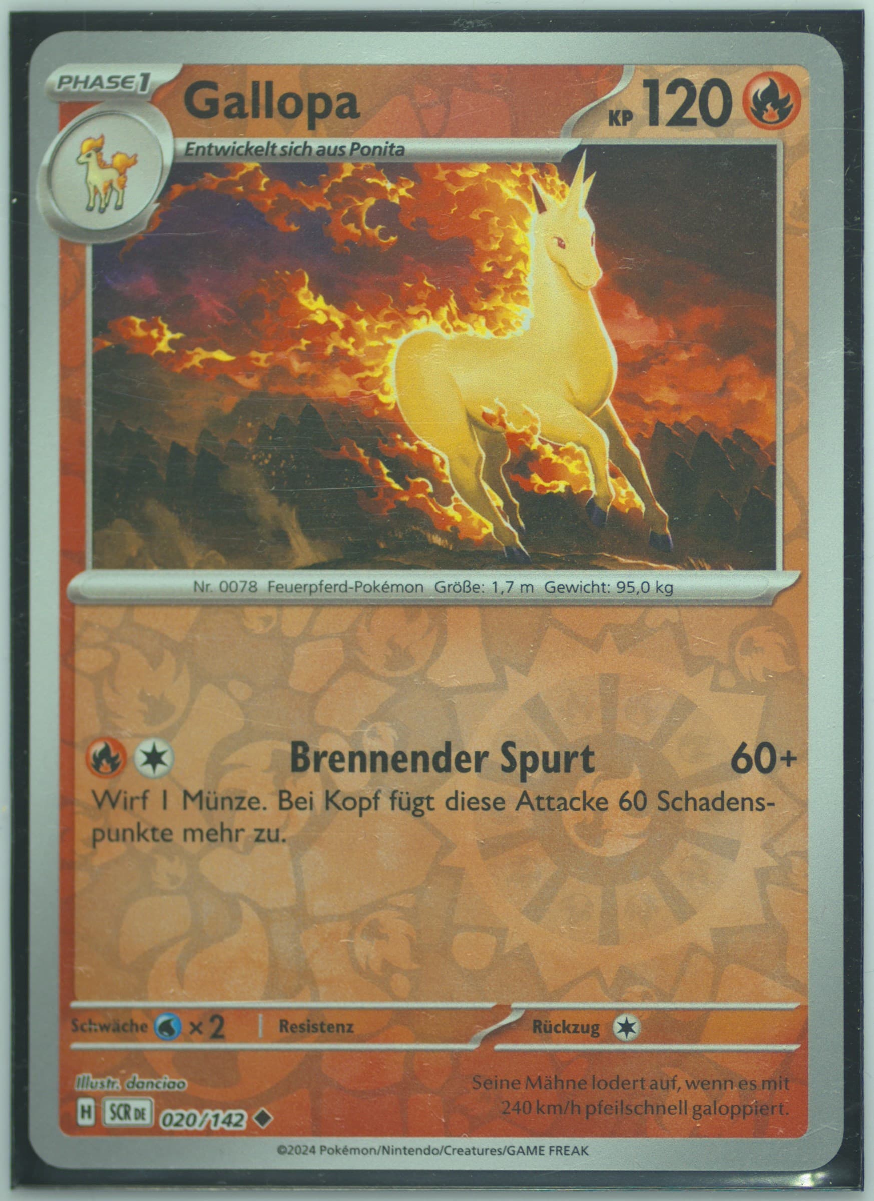Rapidash Reverse Holo (020) 2024 Pokemon German Scr de-Stellar Crown