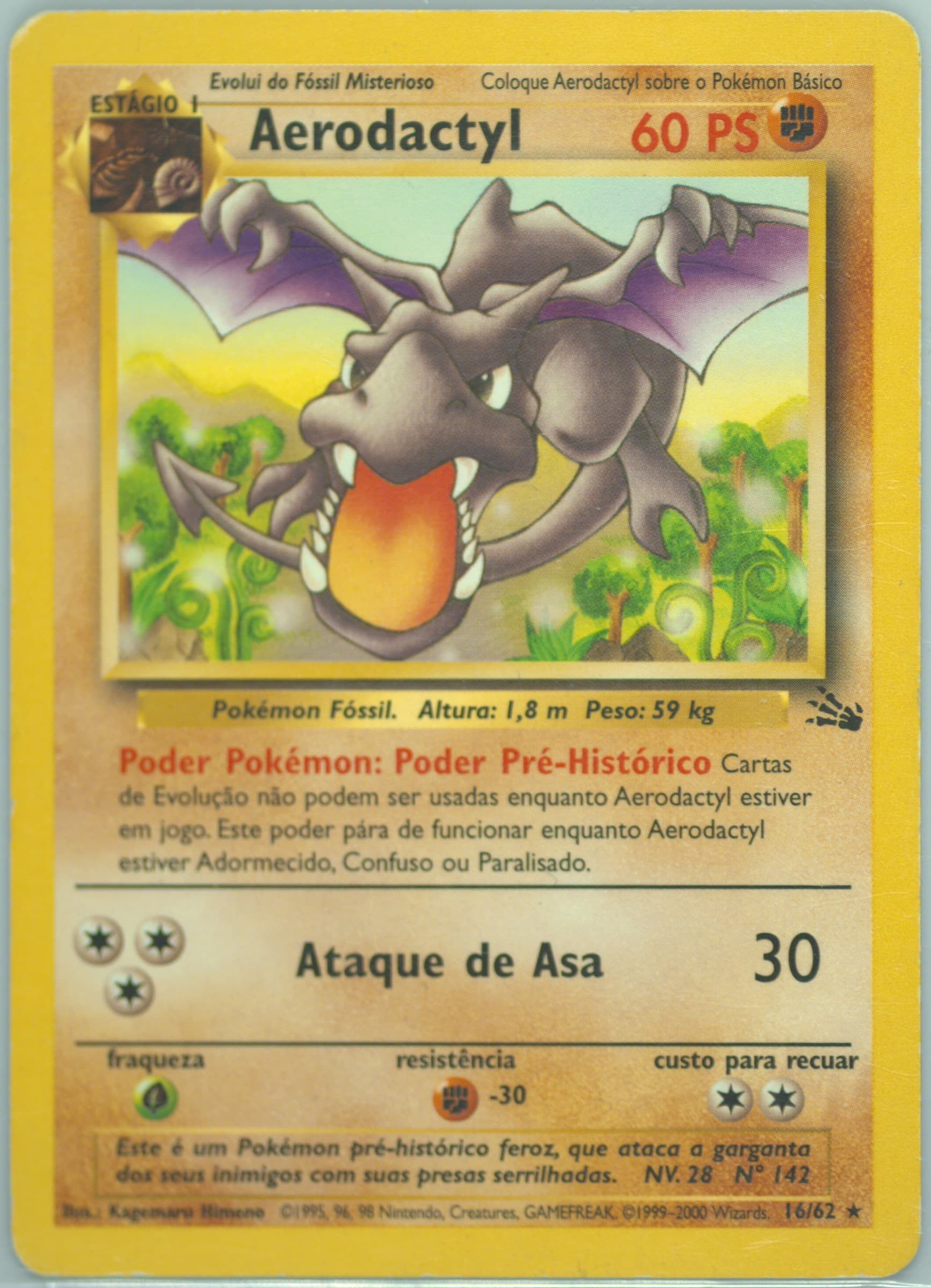 Aerodactyl (16) 2000 Pokemon Portuguese Fossil