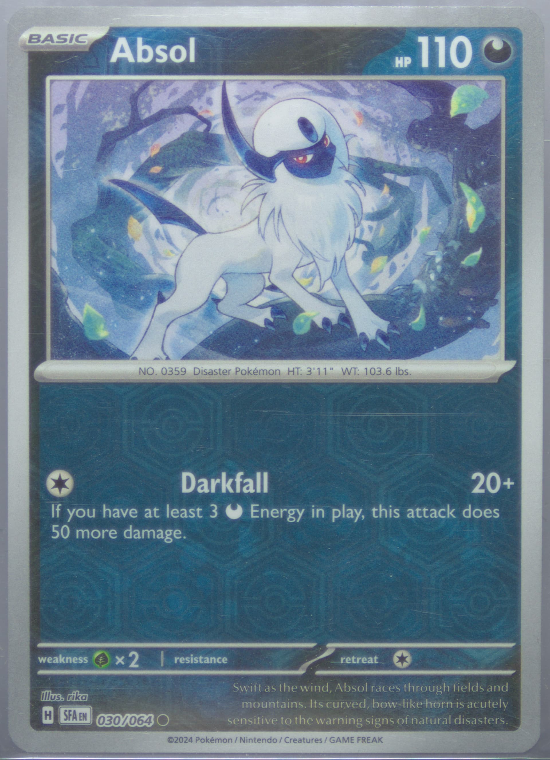 Absol Reverse Holo (030) 2024 Pokemon Sfa EN-Shrouded Fable