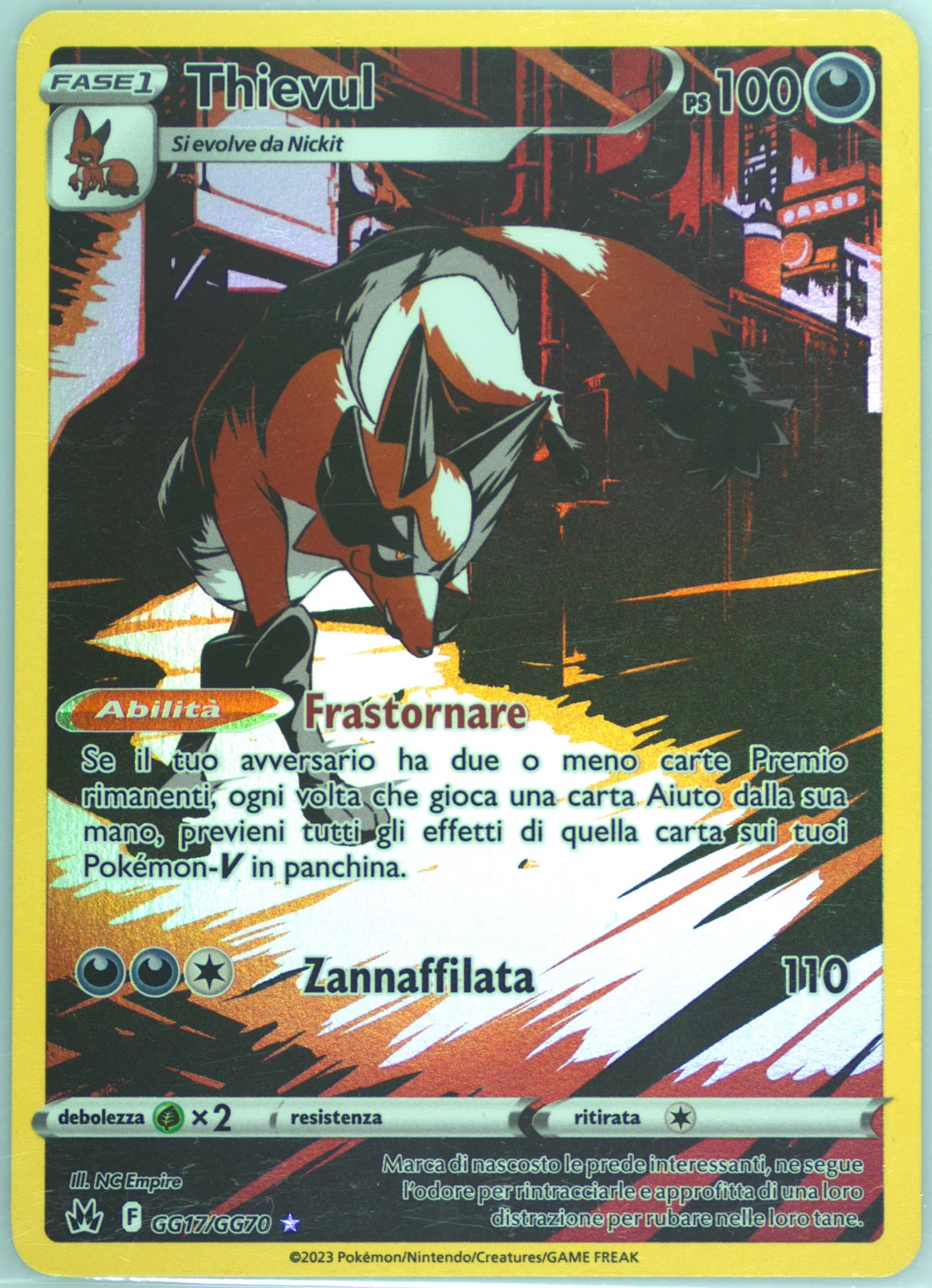 Full Art/Thievul Italian (GG17) 2023 Pokemon Sword and Shield Crown Zenith