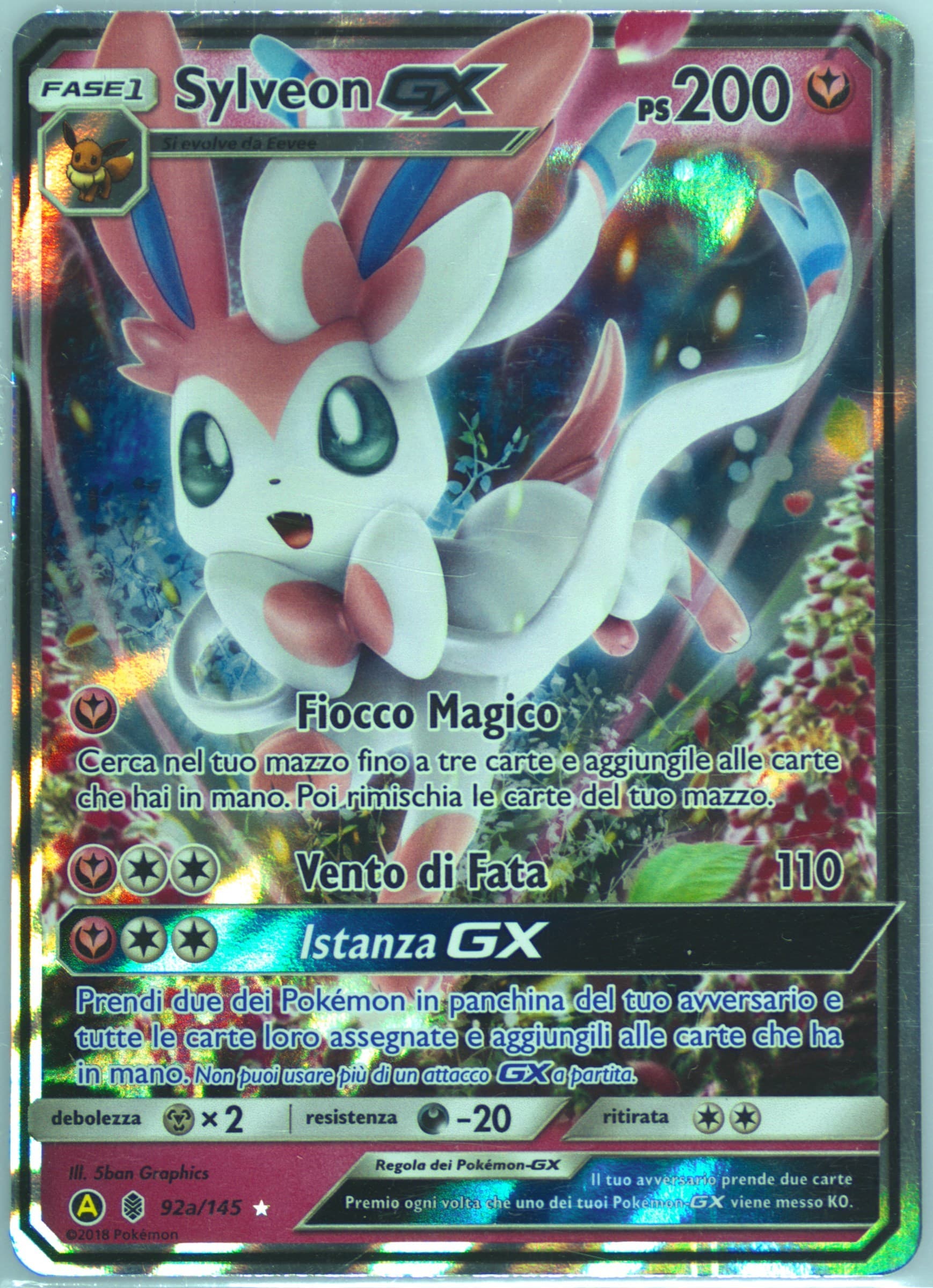 Sylveon GX Yellow A Alternate Art-Italian (92a) 2017 Pokemon Sun & Moon Guardians Rising