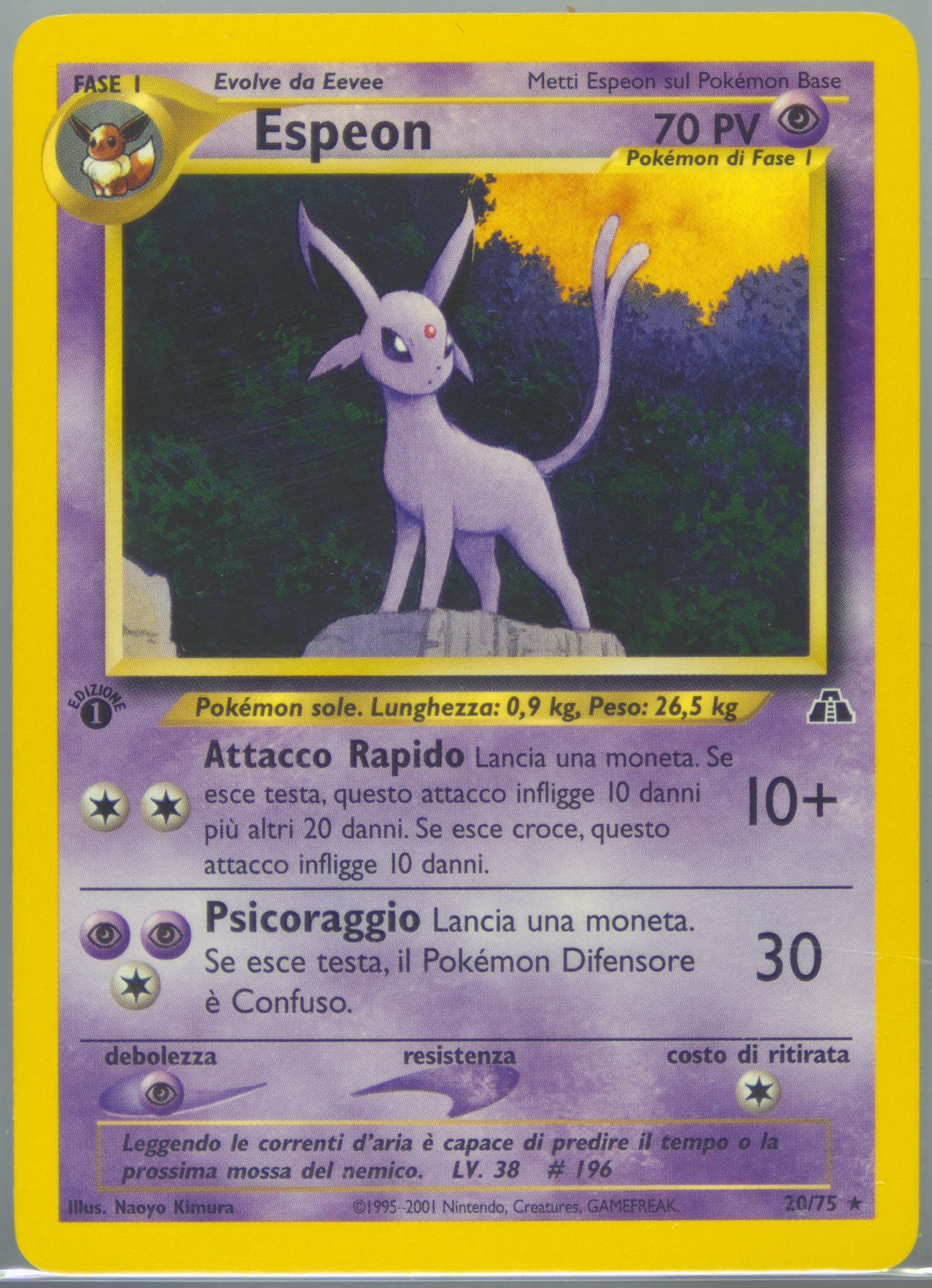 Espeon Italian-1st Edition (20) 2001 Pokemon Neo Discovery