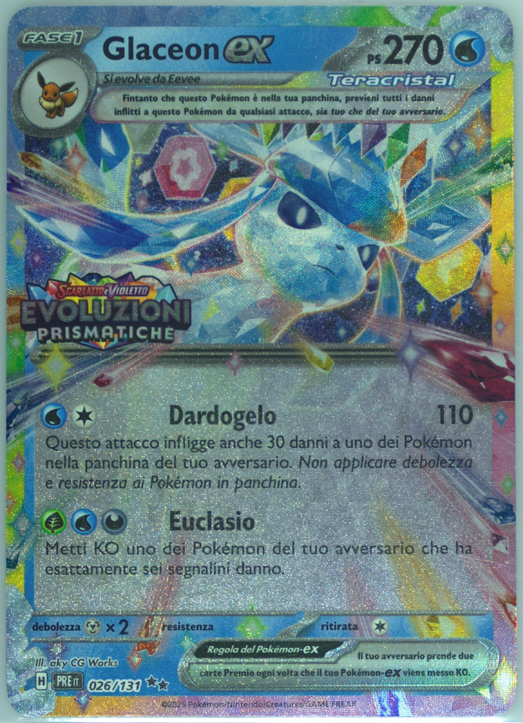 Glaceon EX Surprise Box Exclusive (026) 2025 Pokemon Italian Pre It-Prismatic Evolutions