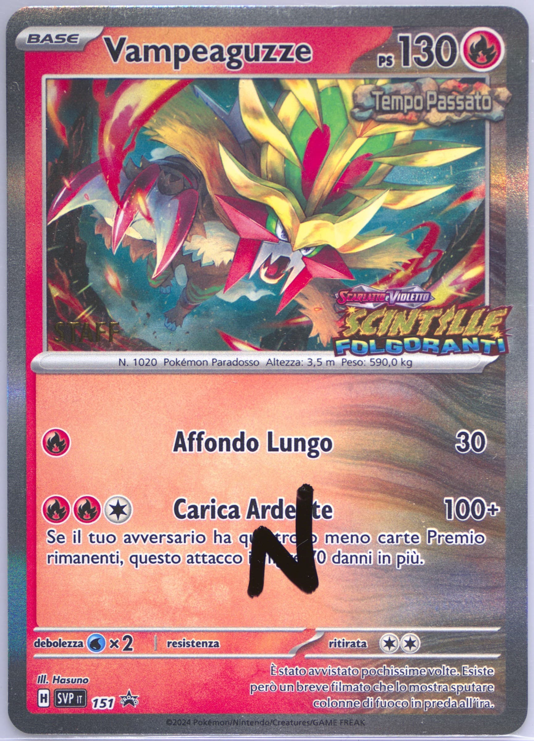 Gouging Fire Surging Sparks Prerelease-Staff (151) 2024 Pokemon Italian Svp It-SV Black Star Promo