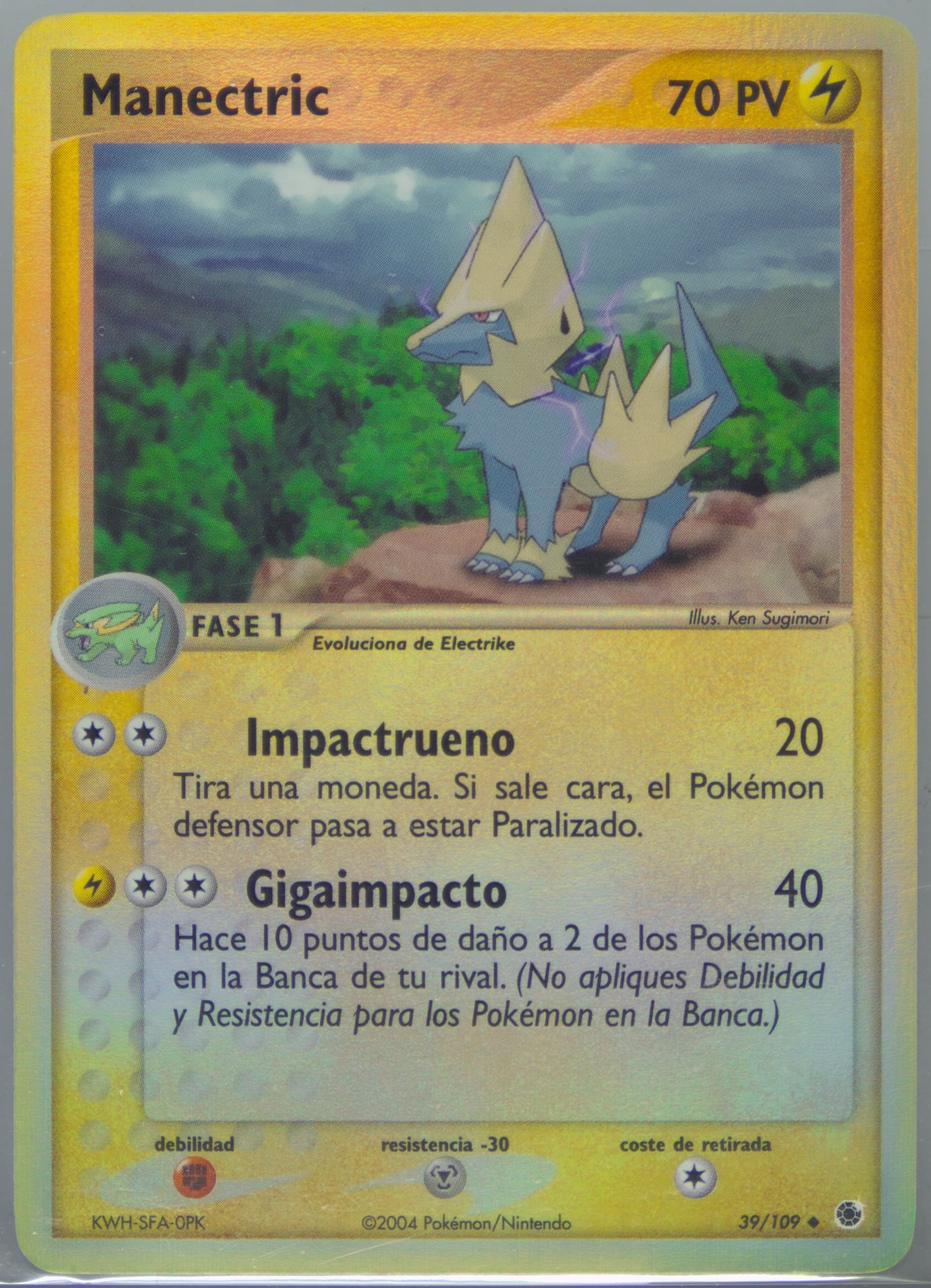 Manectric-Reverse Foil (39) 2004 Pokemon Spanish EX Ruby & Sapphire