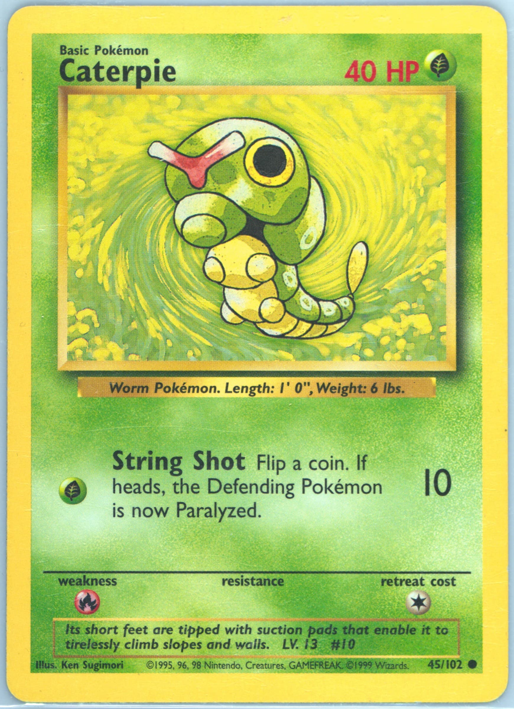 Caterpie Inverted Back (45) 1999 Pokemon Game