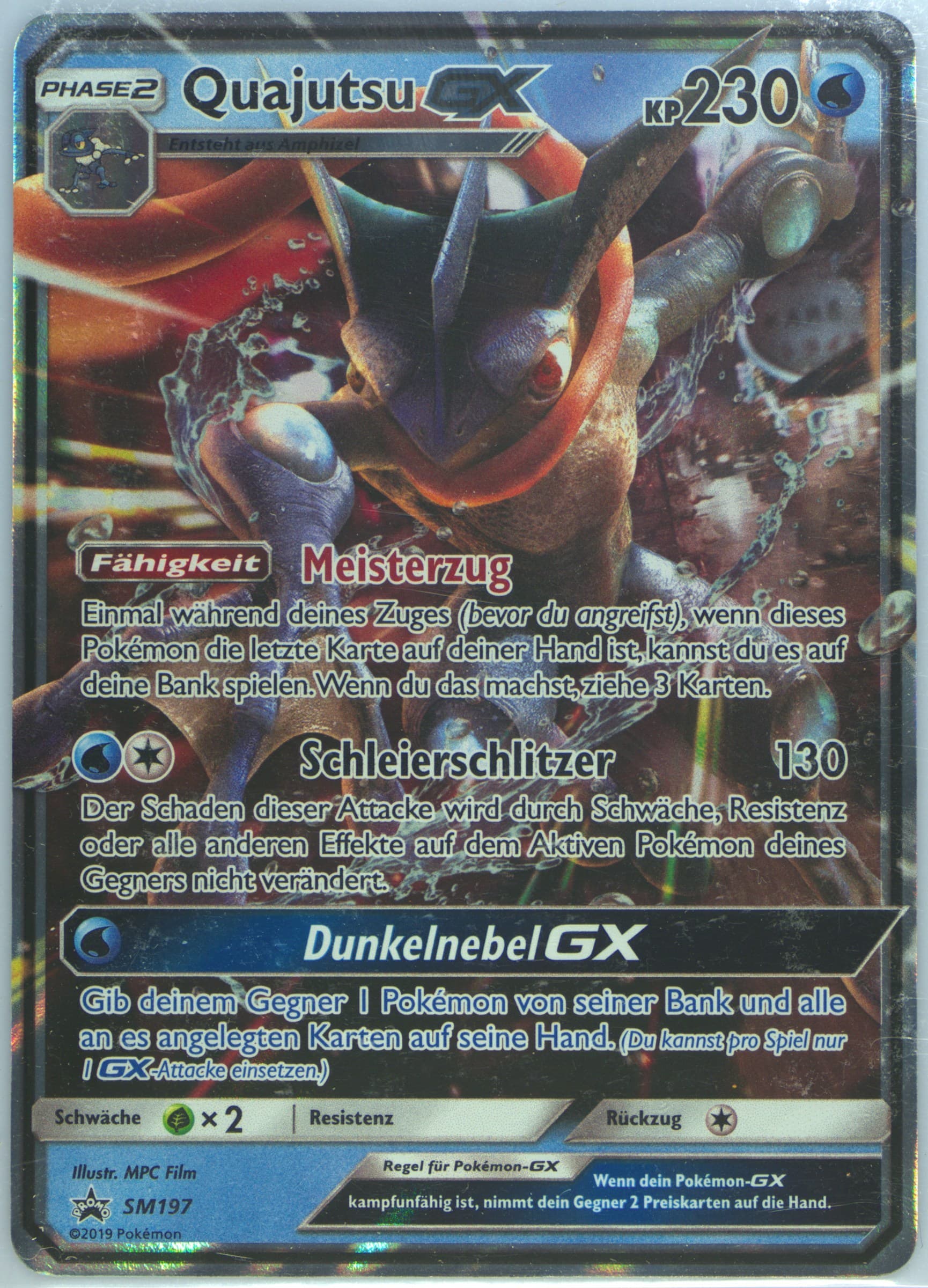 Quajutsu GX Detective Pikachu Quajutsu-GX-German (SM197) 2019 Pokemon SM Black Star Promo
