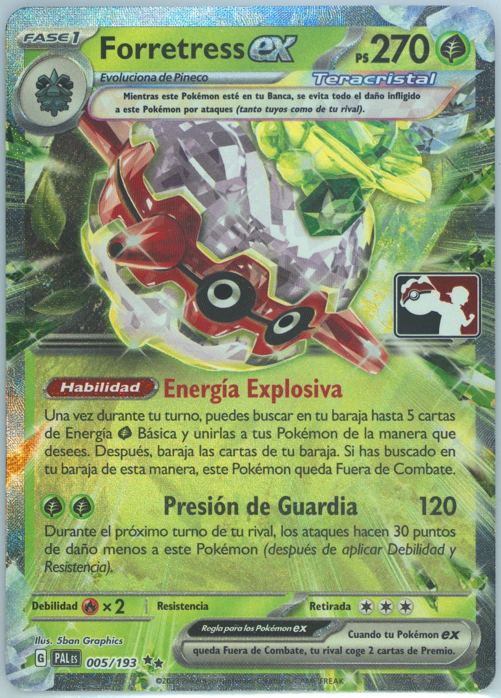 Forretress EX (005) 2024 Pokemon Spanish Play! Pokemon Prize Pack