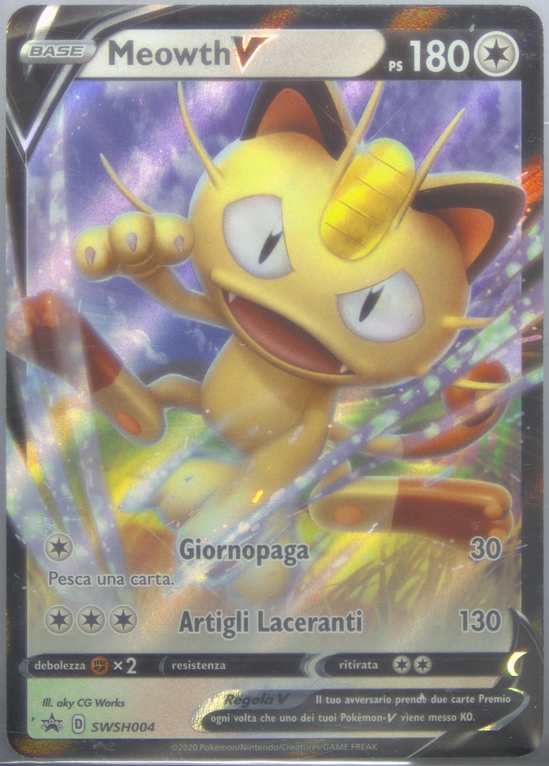 Meowth V Meowth Vmax Special Collection-Italian (004) 2020 Pokemon Swsh Black Star Promo